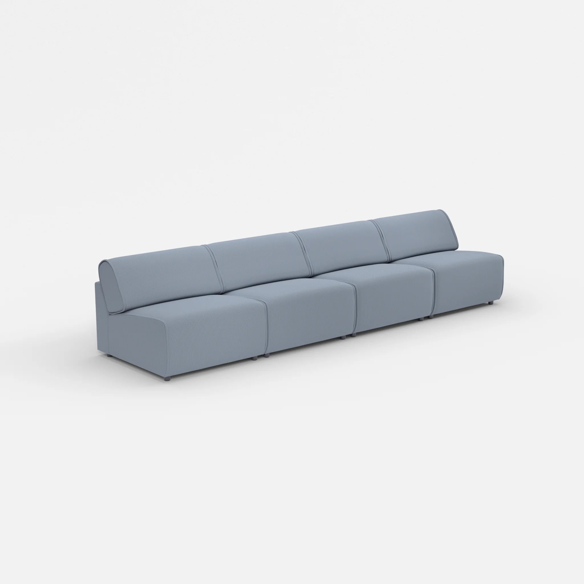 4 Sitzer Sofa Belleform ohne Armlehne 3 credosea in Blau von der Seite