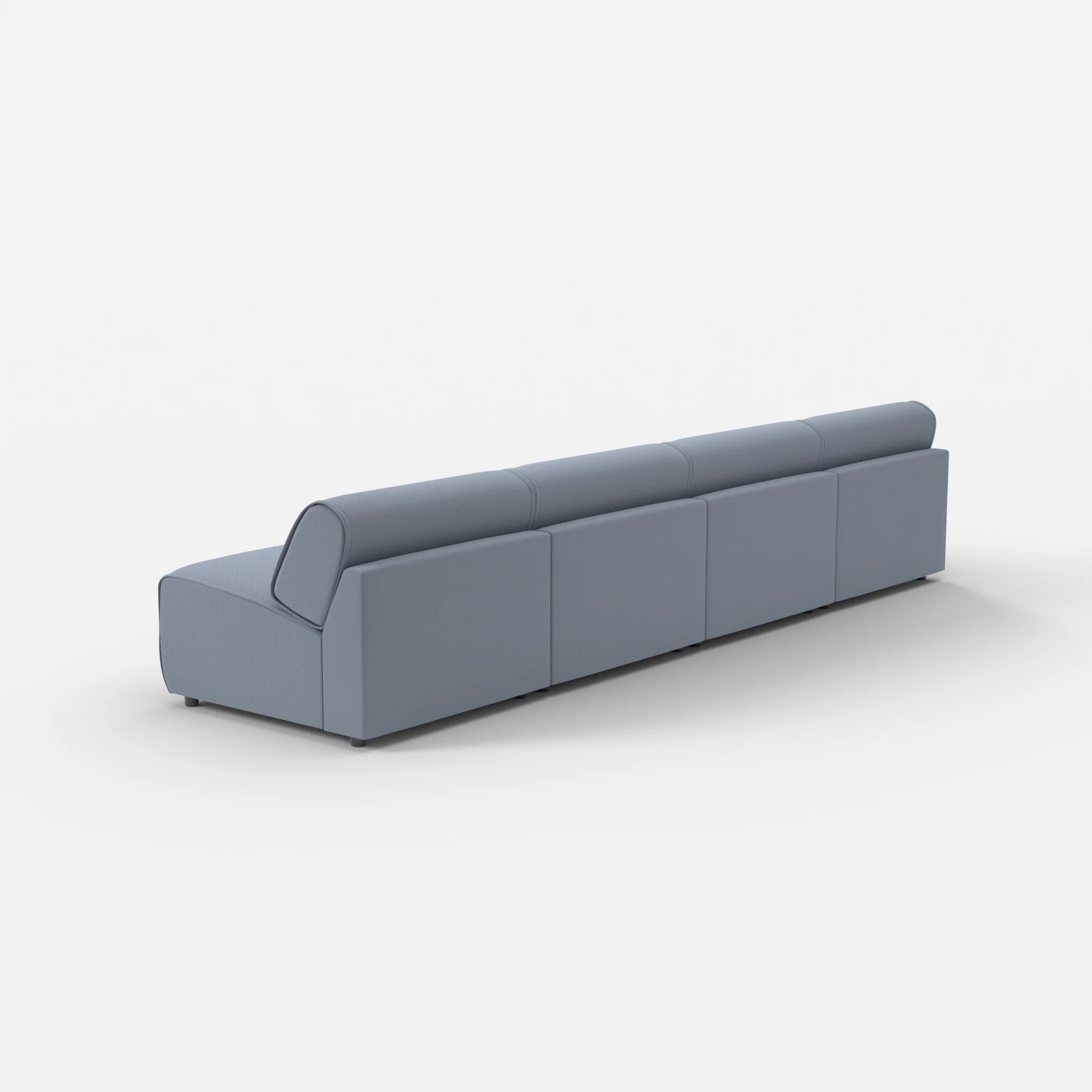 4 Sitzer Sofa Belleform ohne Armlehne 3 credosea in Blau von hinten
