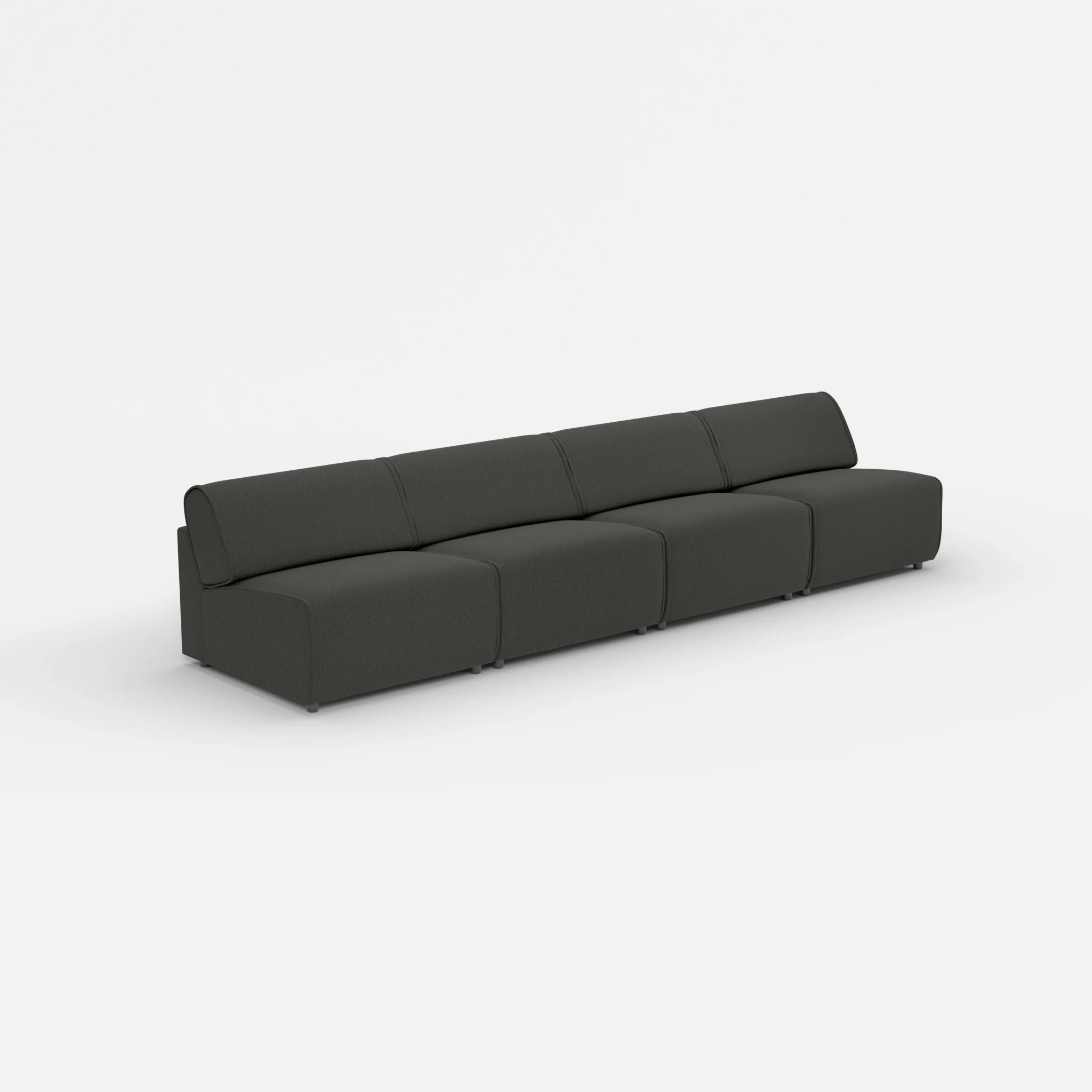 4 Sitzer Sofa Belleform ohne Armlehne 3 dama0002 in Anthrazit von der Seite