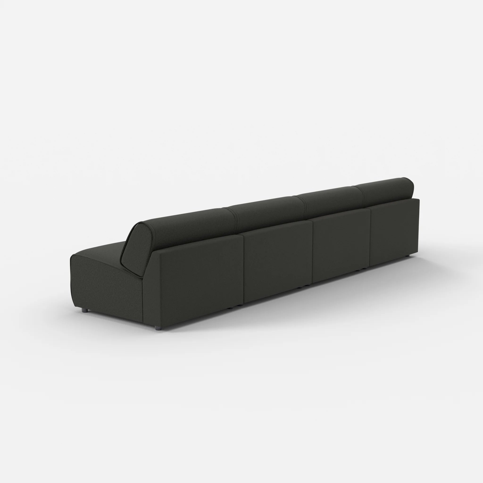 4 Sitzer Sofa Belleform ohne Armlehne 3 dama0002 in Anthrazit von hinten