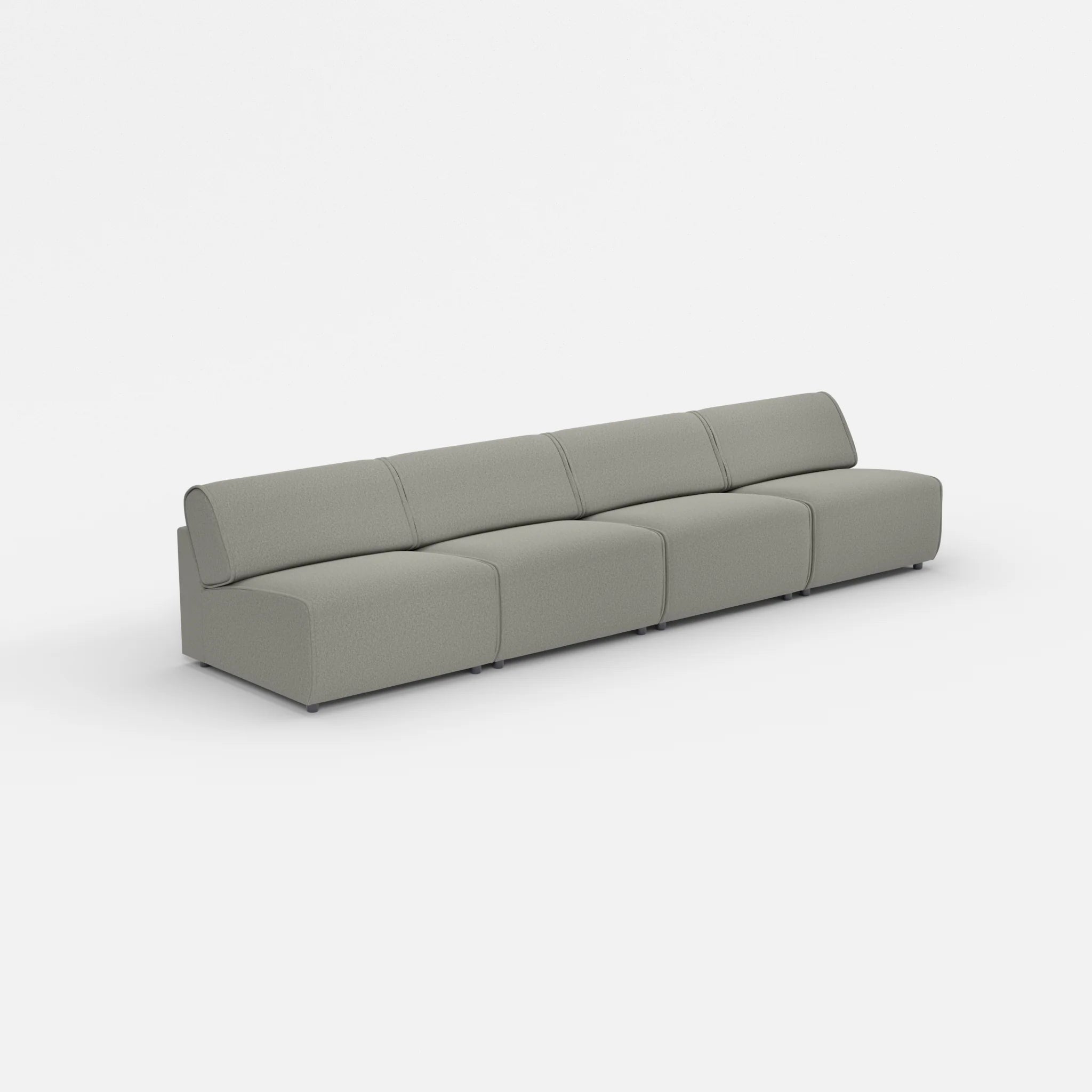 4 Sitzer Sofa Belleform ohne Armlehne 3 dama0003 in Mittelgrau von der Seite