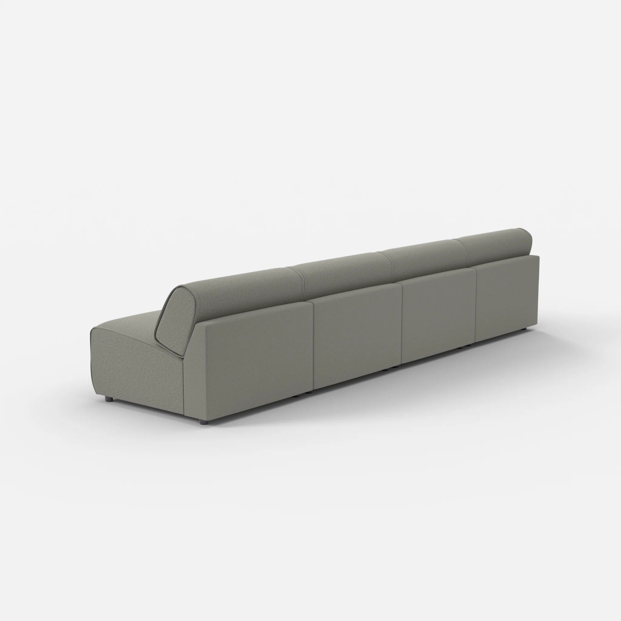 4 Sitzer Sofa Belleform ohne Armlehne 3 dama0003 in Mittelgrau von hinten