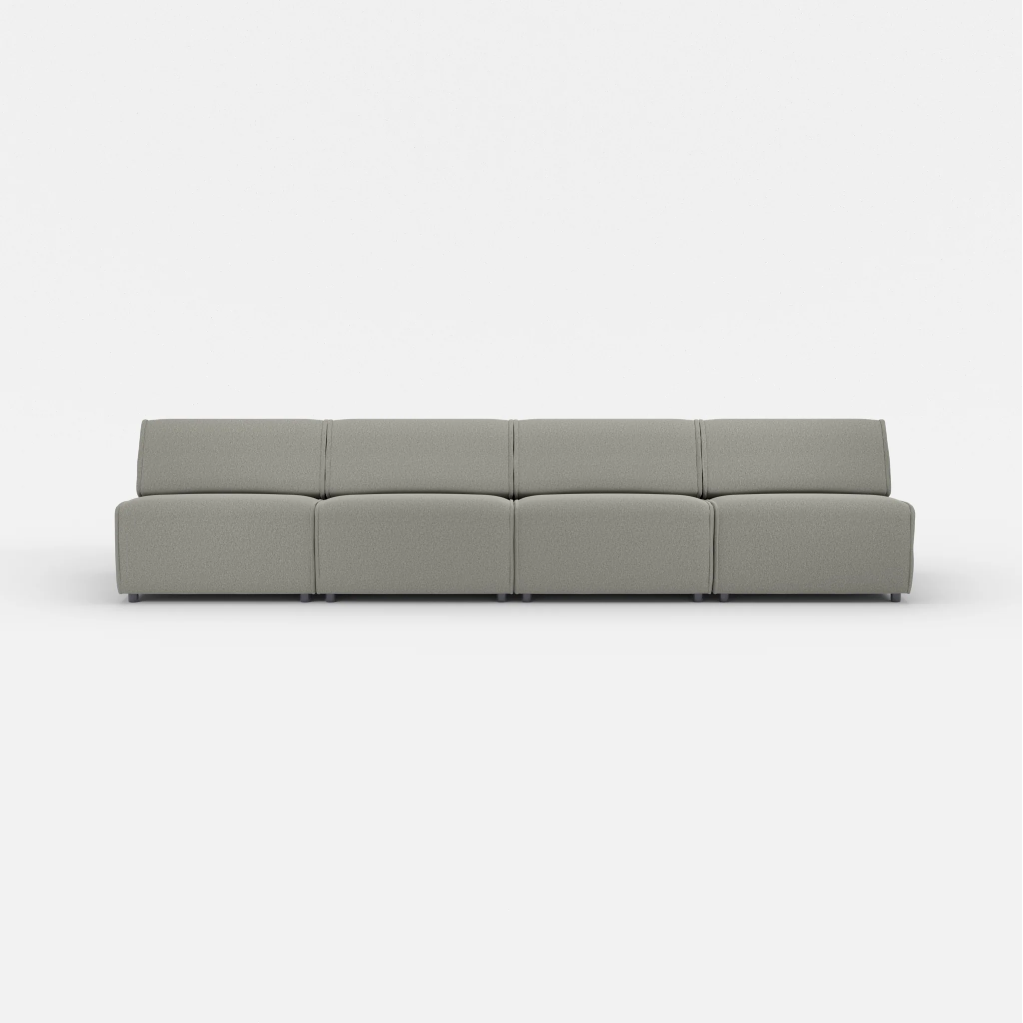 4 Sitzer Sofa Belleform ohne Armlehne 3 dama0003 in Mittelgrau von vorne
