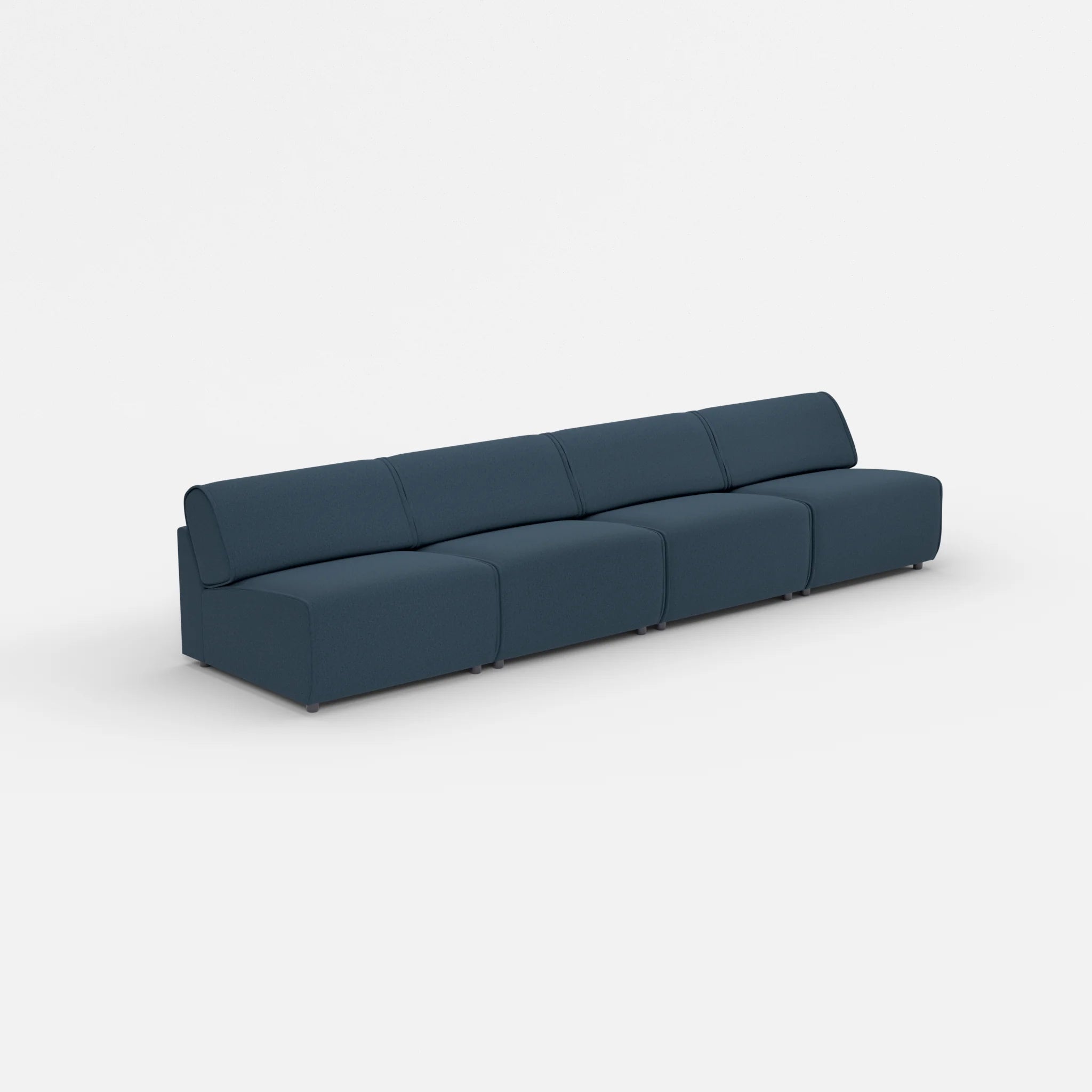 4 Sitzer Sofa Belleform ohne Armlehne 3 dama0014 in Dunkelblau von der Seite