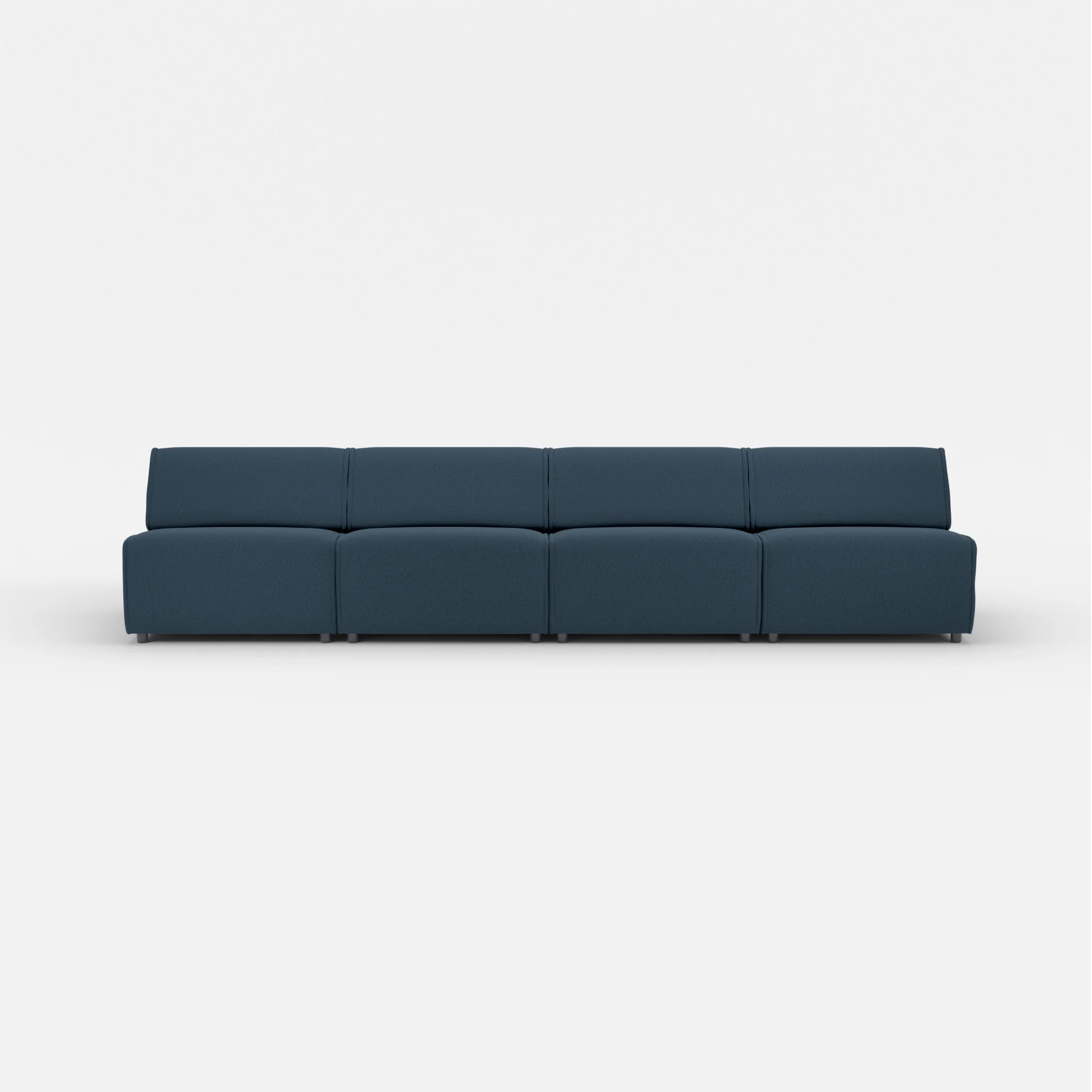4 Sitzer Sofa Belleform ohne Armlehne 3 dama0014 in Dunkelblau von vorne