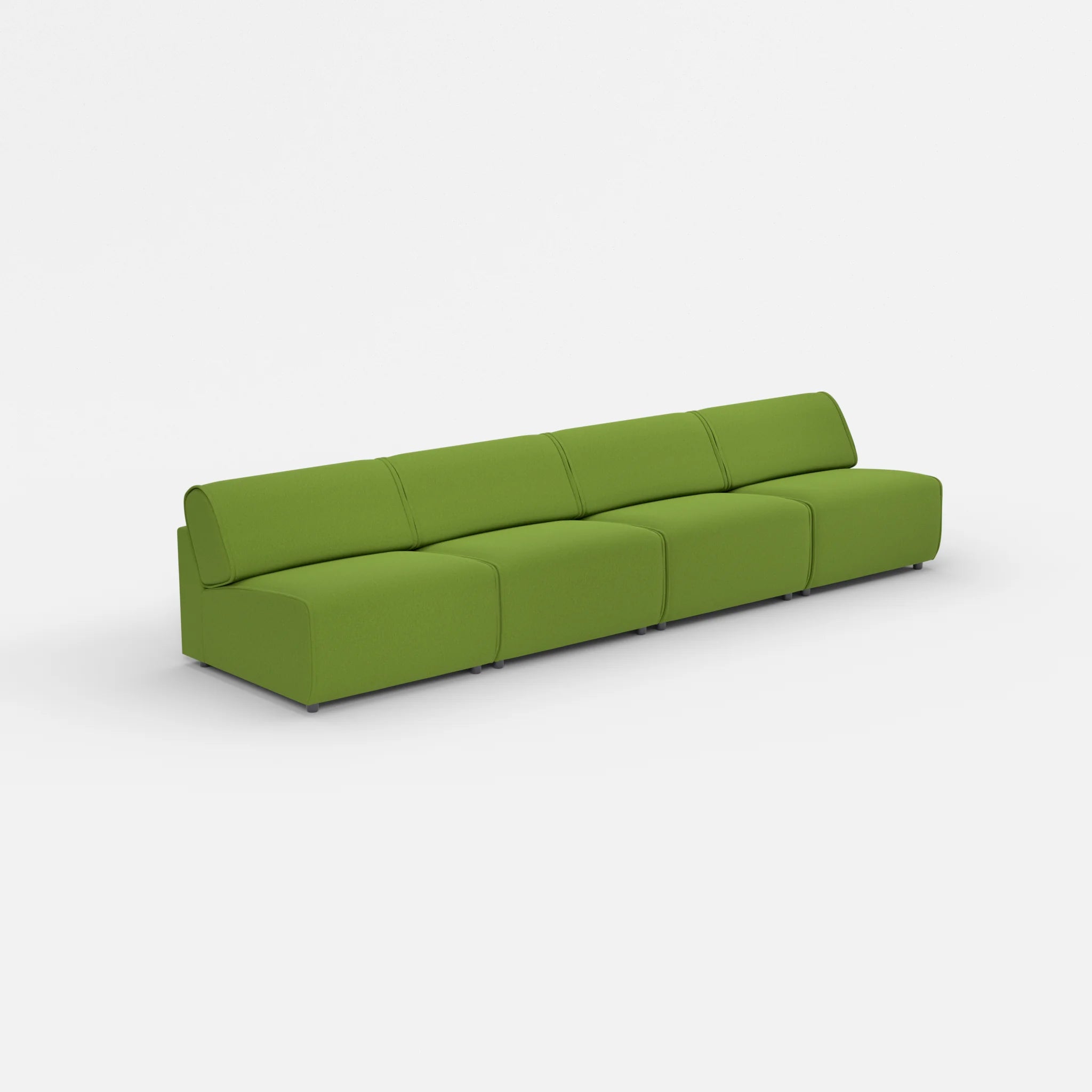 4 Sitzer Sofa Belleform ohne Armlehne 3 dama0027 in Grün von der Seite