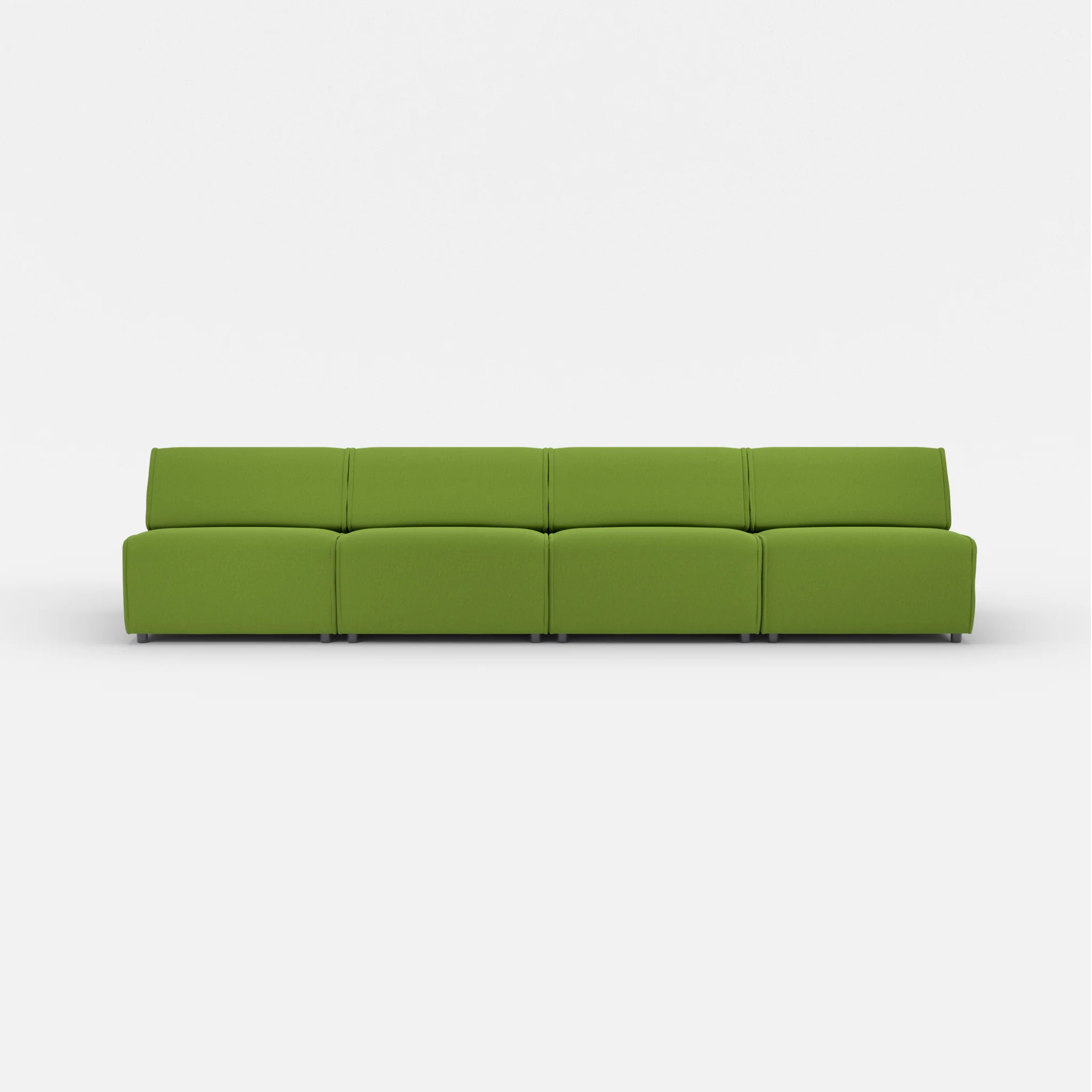 4 Sitzer Sofa Belleform ohne Armlehne 3 dama0027 in Grün von vorne