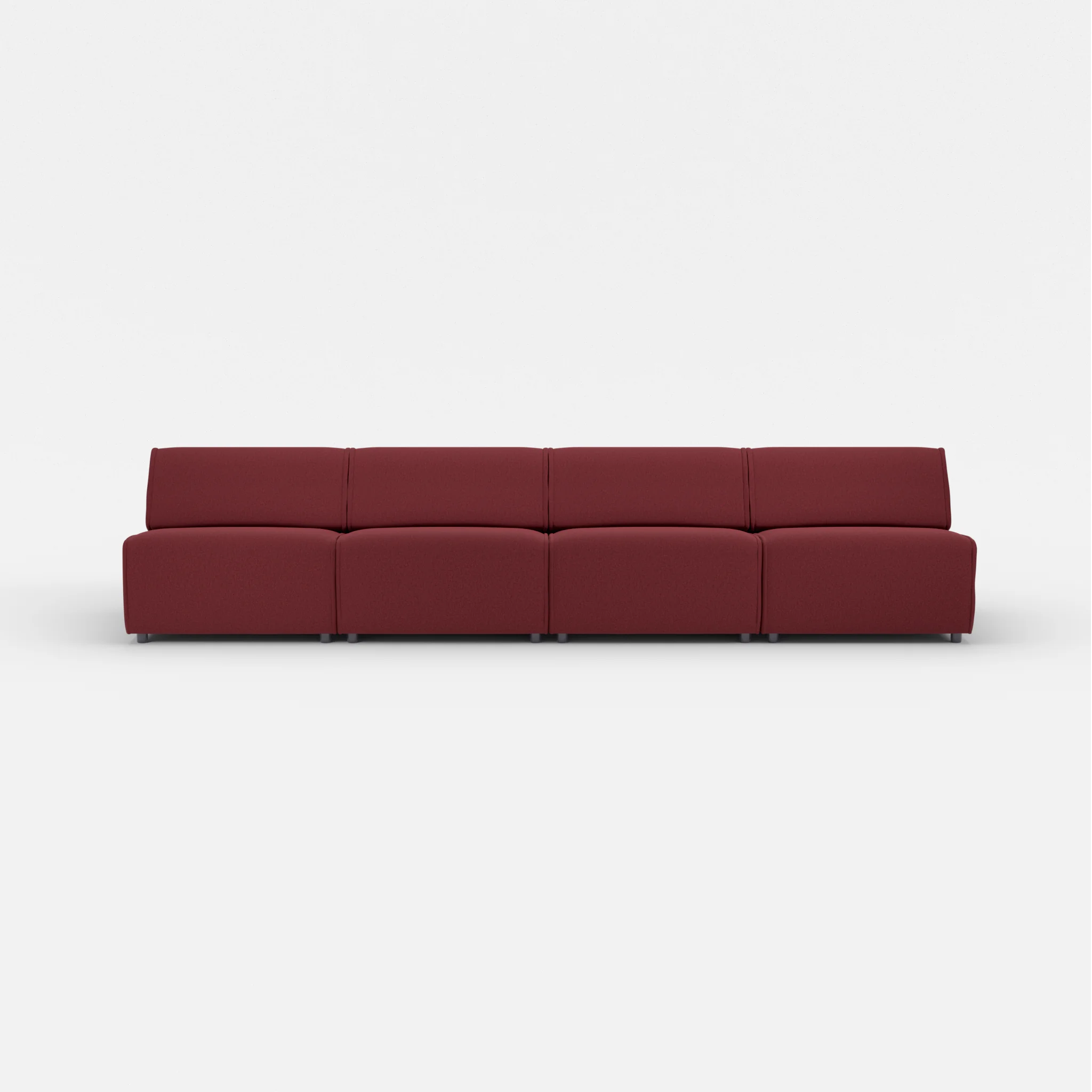 4 Sitzer Sofa Belleform ohne Armlehne 3 dama0034 in Bordeaux von vorne