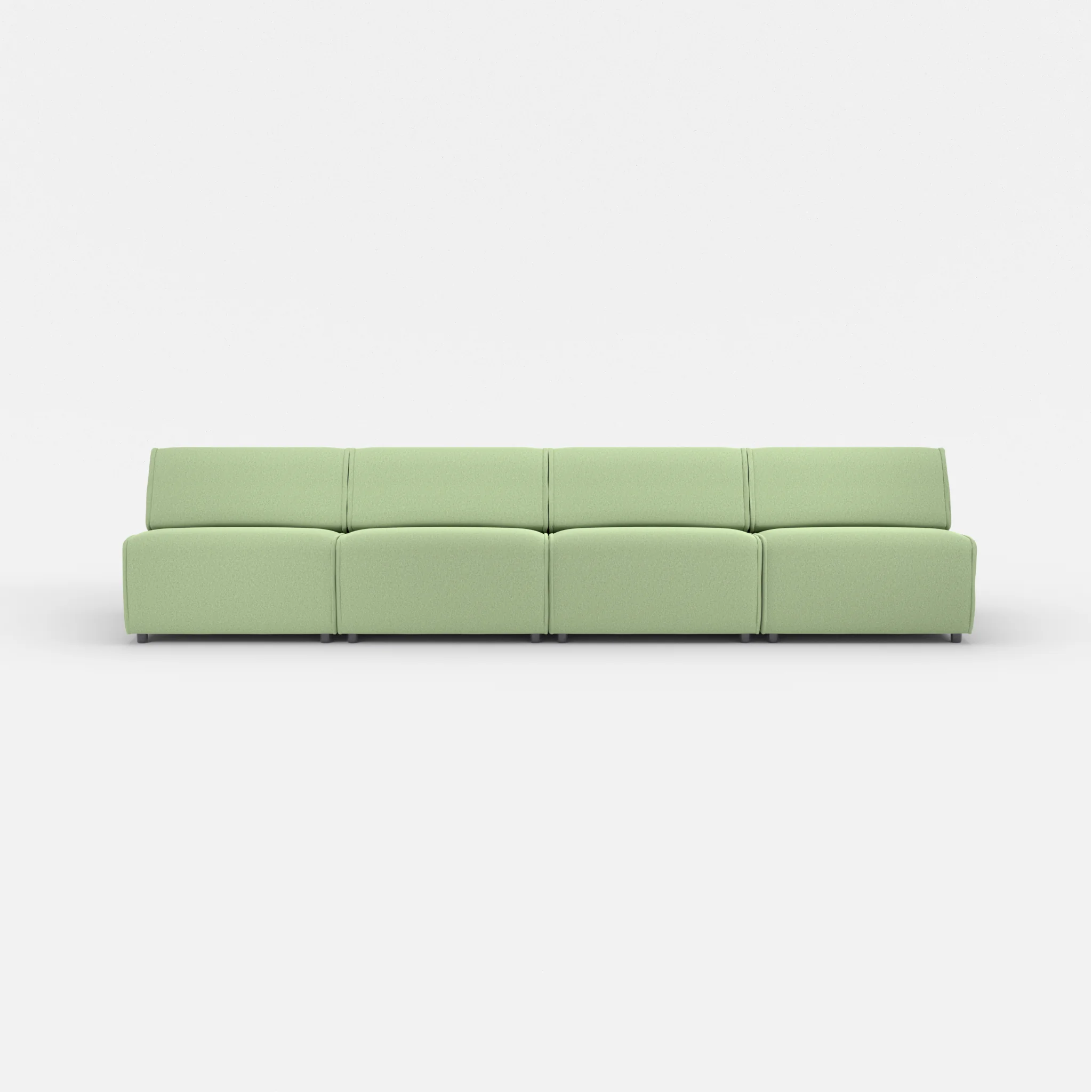 4 Sitzer Sofa Belleform ohne Armlehne 3 dama0042 in Hellgrün von vorne