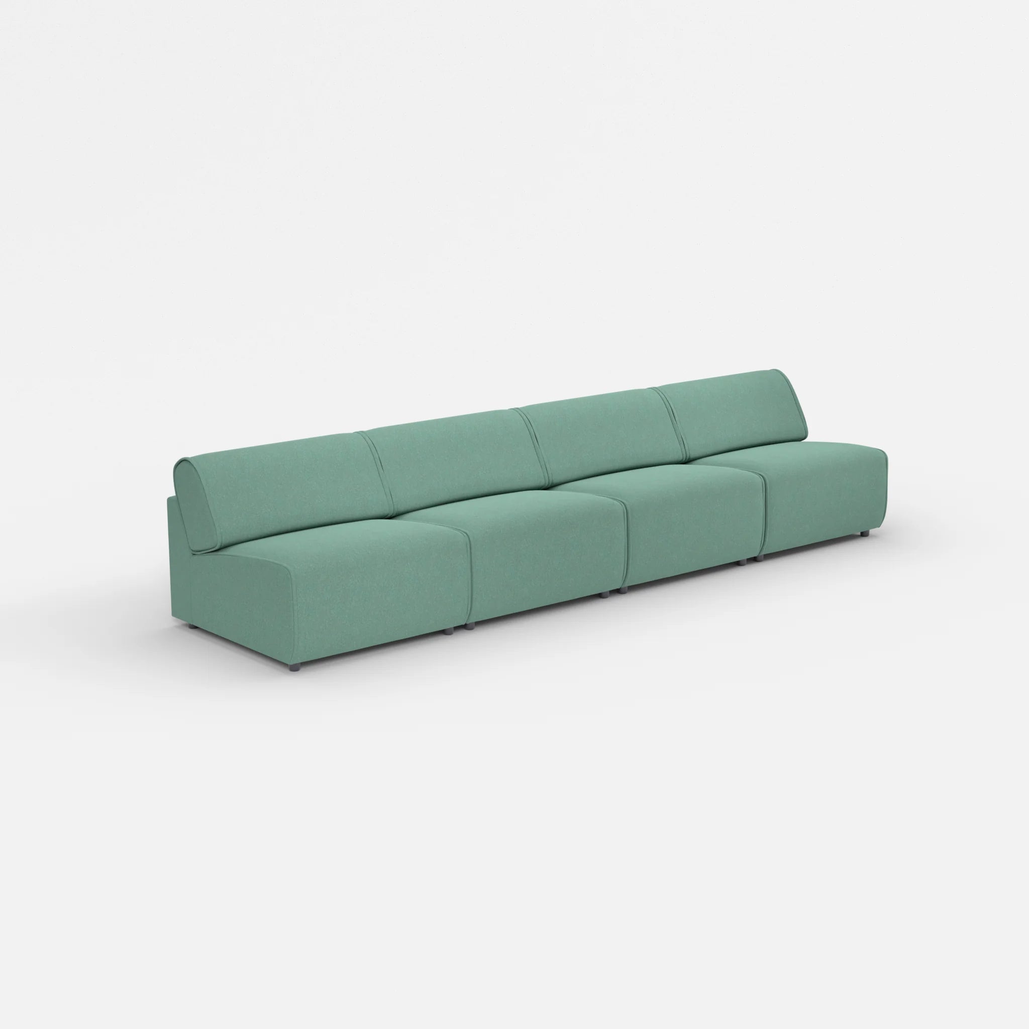4 Sitzer Sofa Belleform ohne Armlehne 3 dama0045 in Türkis von der Seite