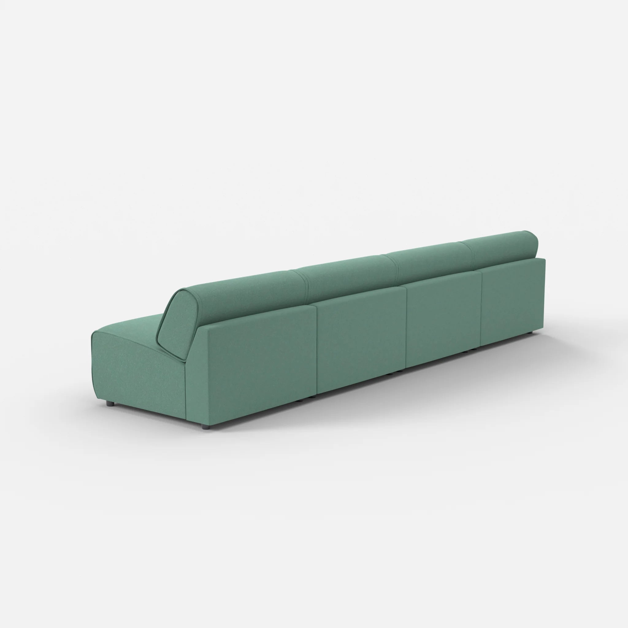 4 Sitzer Sofa Belleform ohne Armlehne 3 dama0045 in Türkis von hinten