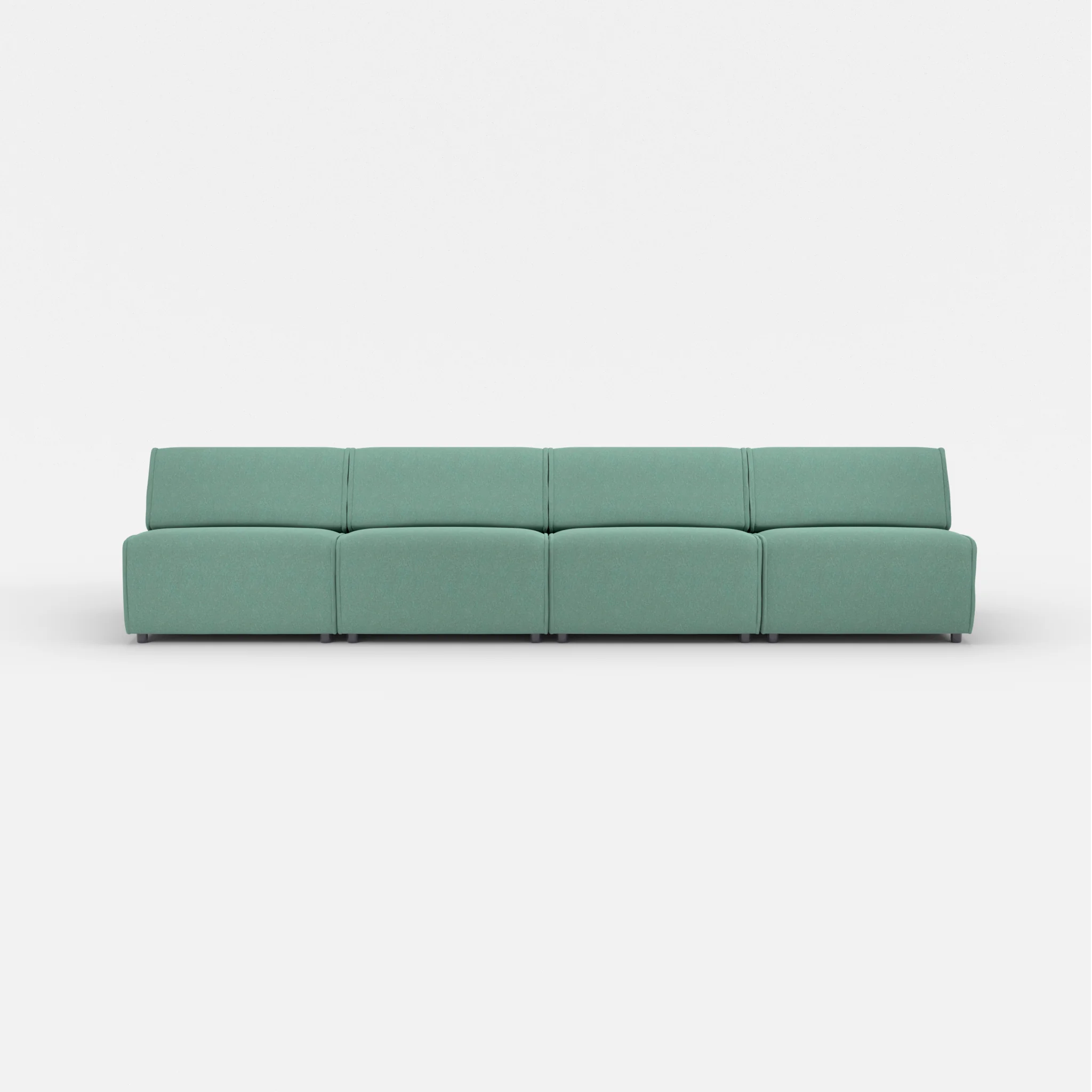 4 Sitzer Sofa Belleform ohne Armlehne 3 dama0045 in Türkis von vorne