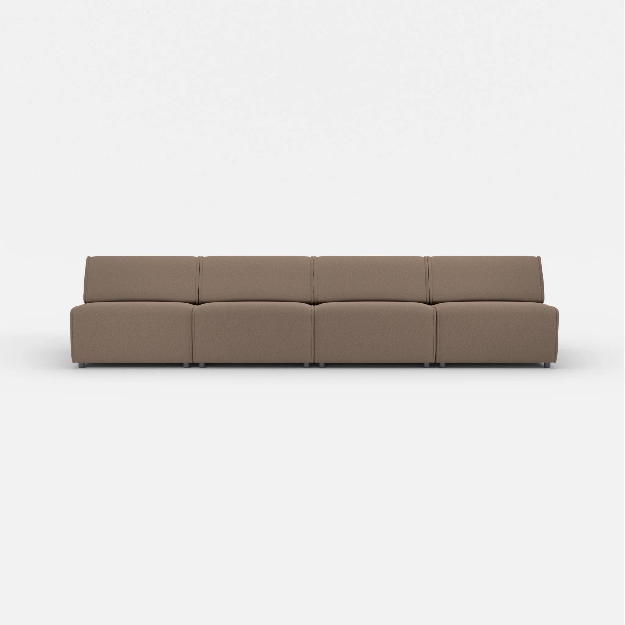 4 Sitzer Sofa Belleform ohne Armlehne 3 dama0051 in Braun von vorne