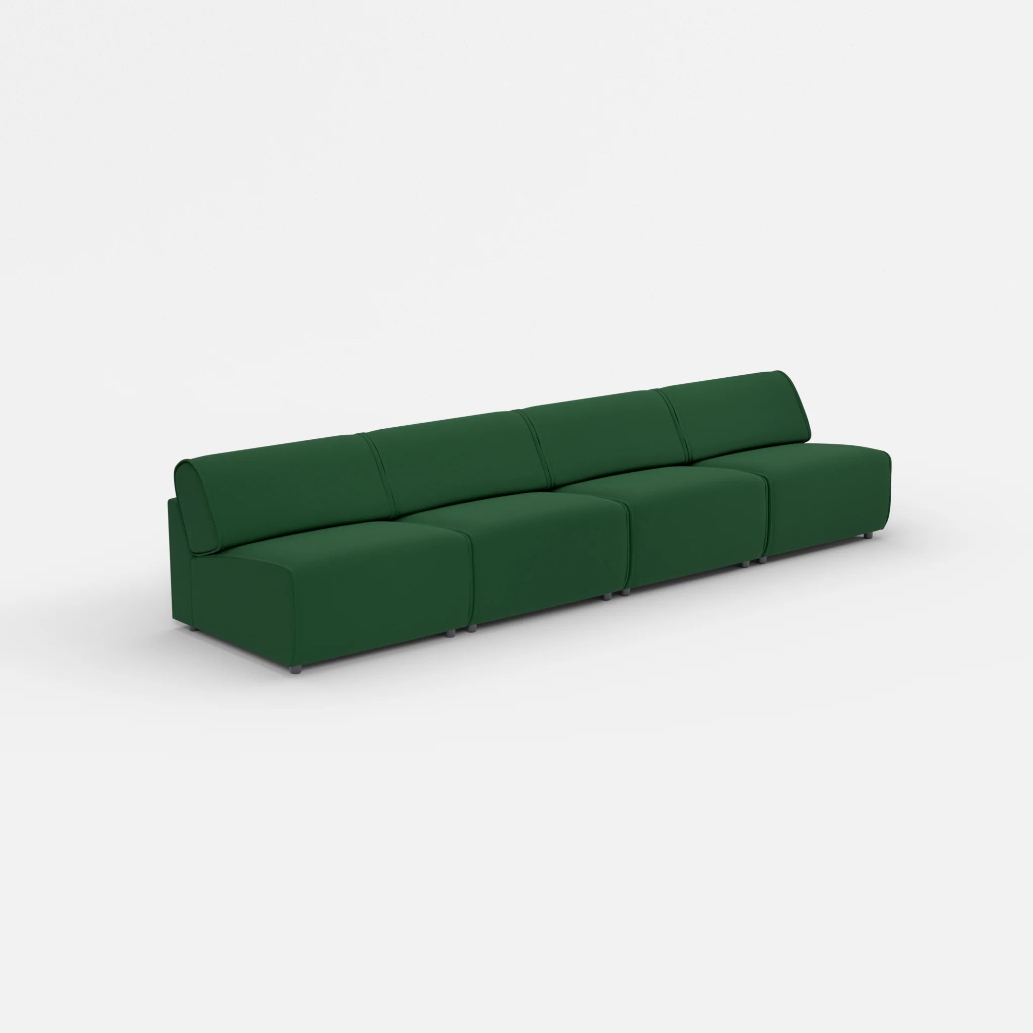 4 Sitzer Sofa Belleform ohne Armlehne 3 dama0052 in Dunkelgrün von der Seite
