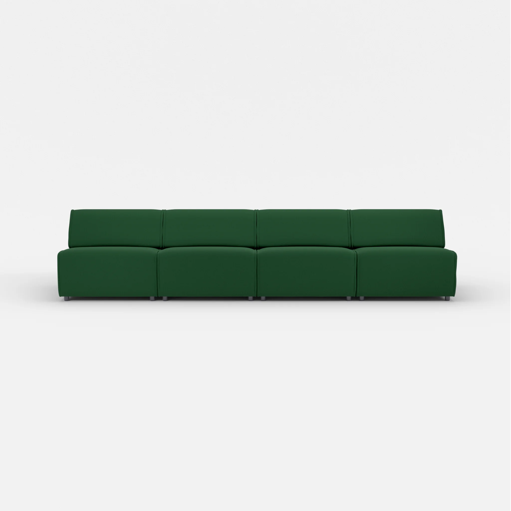 4 Sitzer Sofa Belleform ohne Armlehne 3 dama0052 in Dunkelgrün von vorne