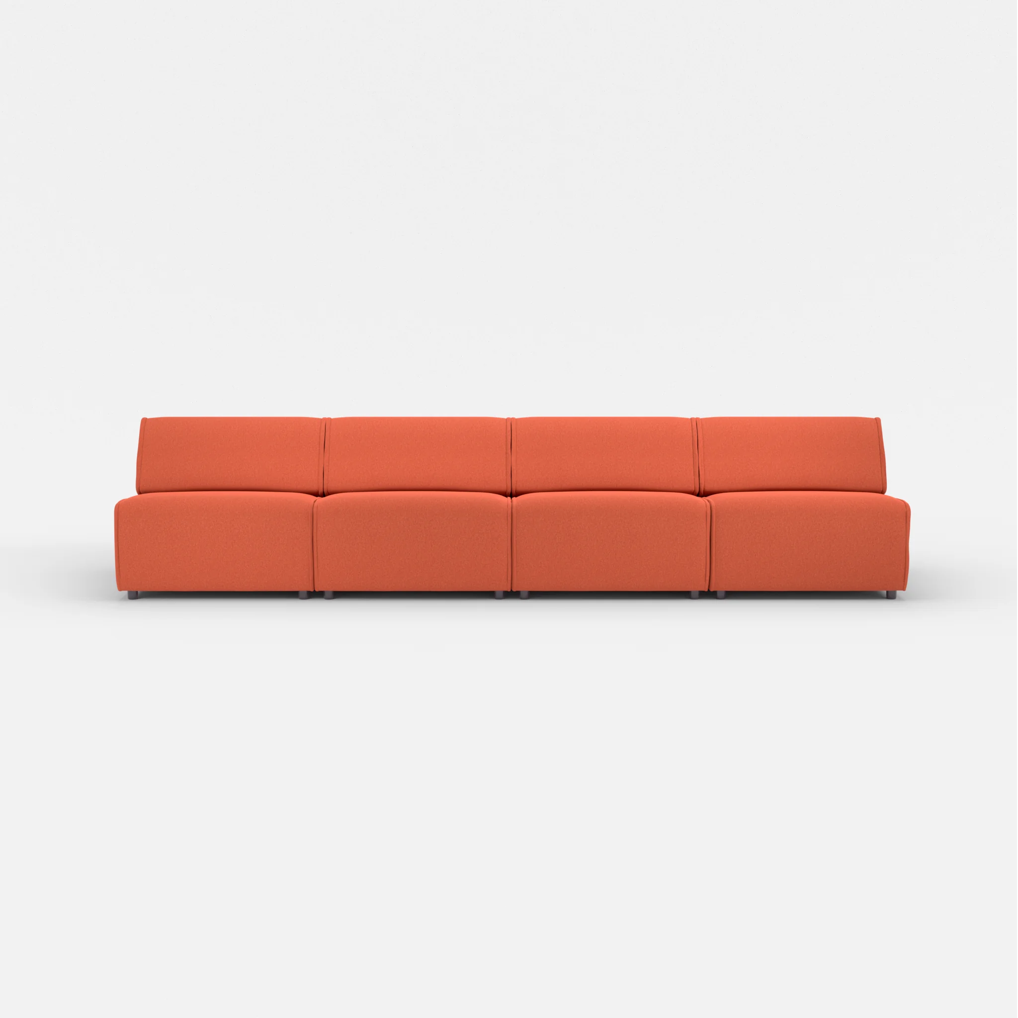 4 Sitzer Sofa Belleform ohne Armlehne 3 dama0062 in Orange von vorne