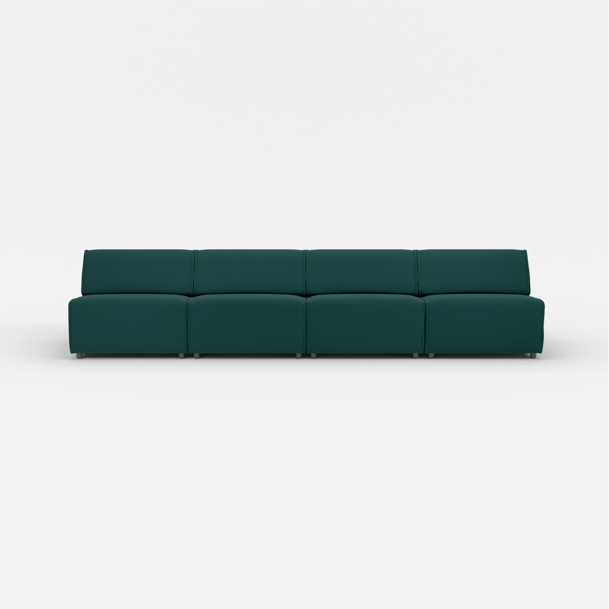 4 Sitzer Sofa Belleform ohne Armlehne 3 dama0073 in Petrol von vorne