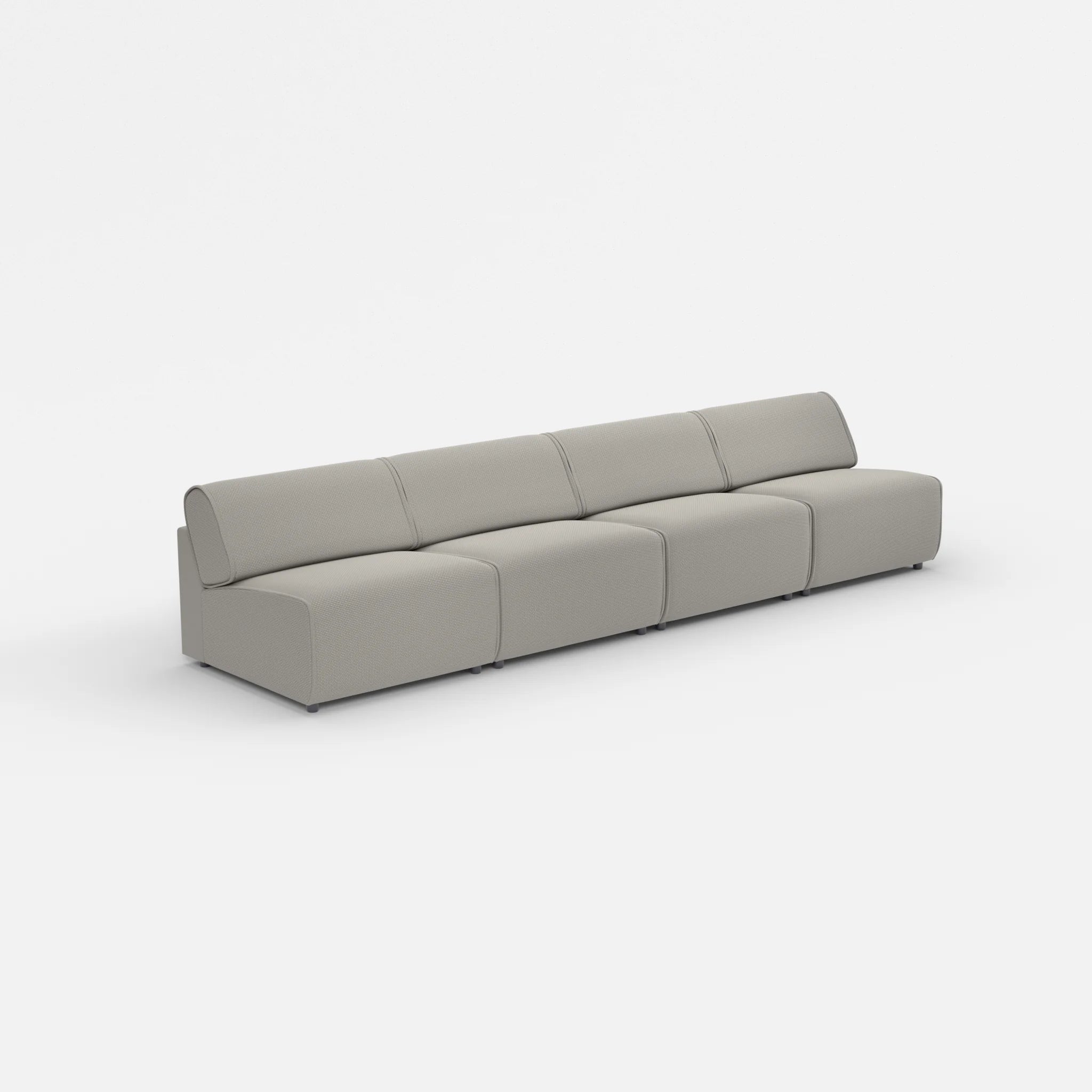 4 Sitzer Sofa Belleform ohne Armlehne 3 nabucco1003 in Hellgrau von der Seite