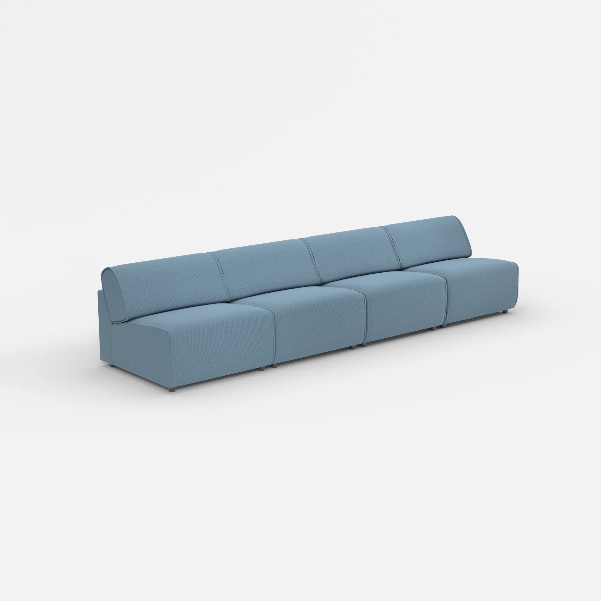 4 Sitzer Sofa Belleform ohne Armlehne 3 nabucco6043 in Blau von der Seite