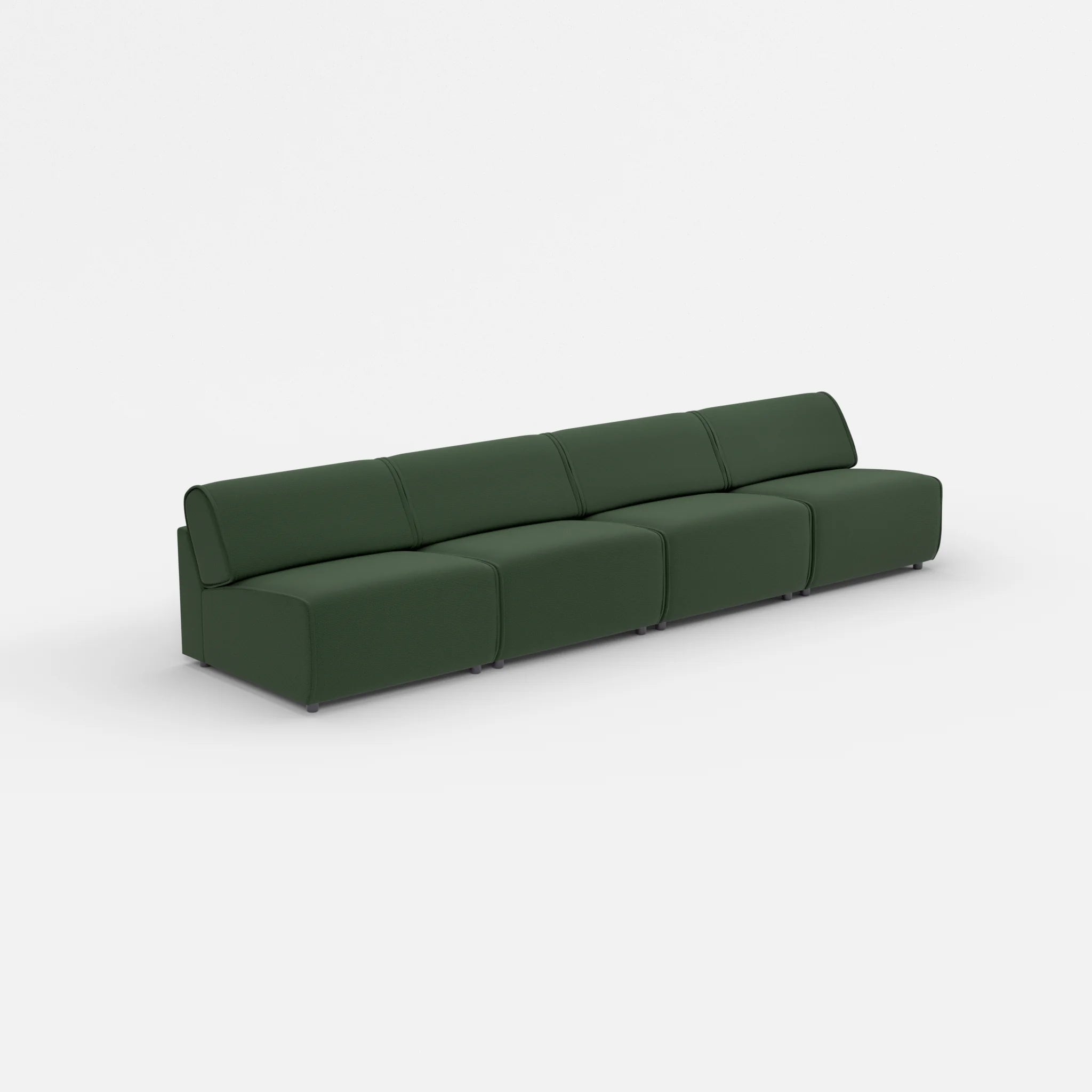 4 Sitzer Sofa Belleform ohne Armlehne 3 nabucco7029 in Dunkelgrün von der Seite