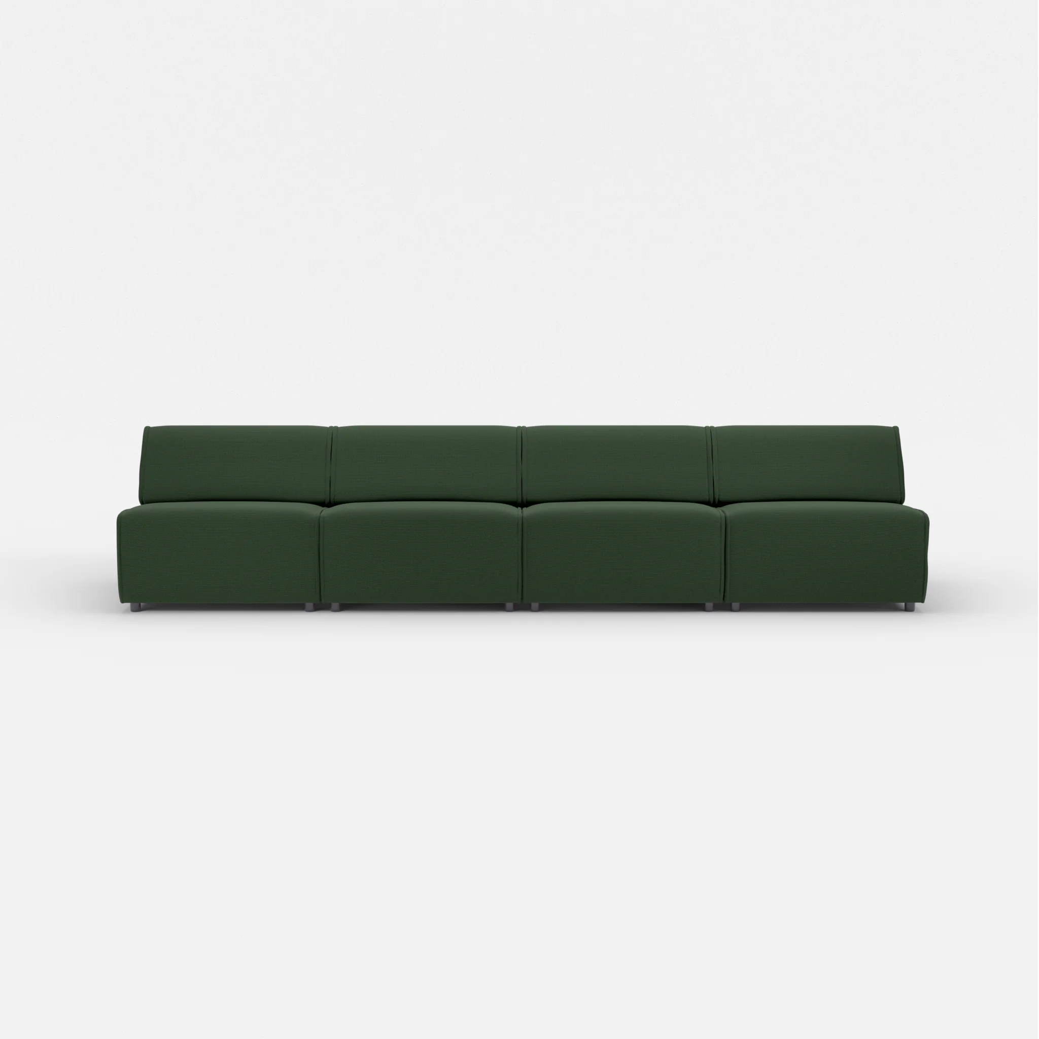4 Sitzer Sofa Belleform ohne Armlehne 3 nabucco7029 in Dunkelgrün von vorne