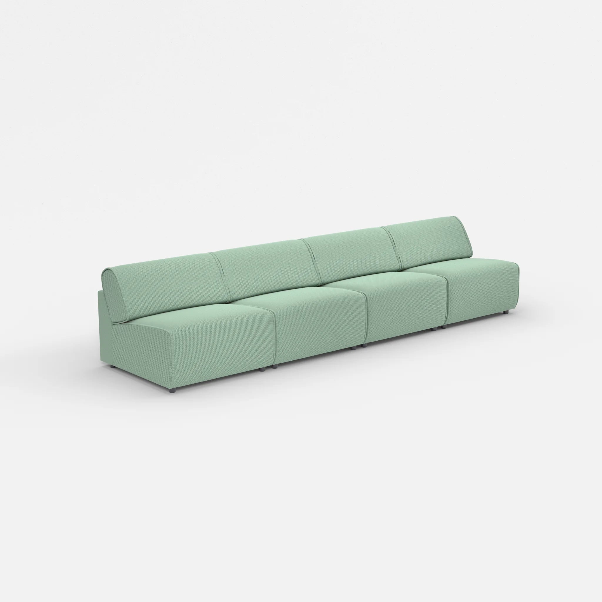 4 Sitzer Sofa Belleform ohne Armlehne 3 nabucco7030 in Türkis von der Seite