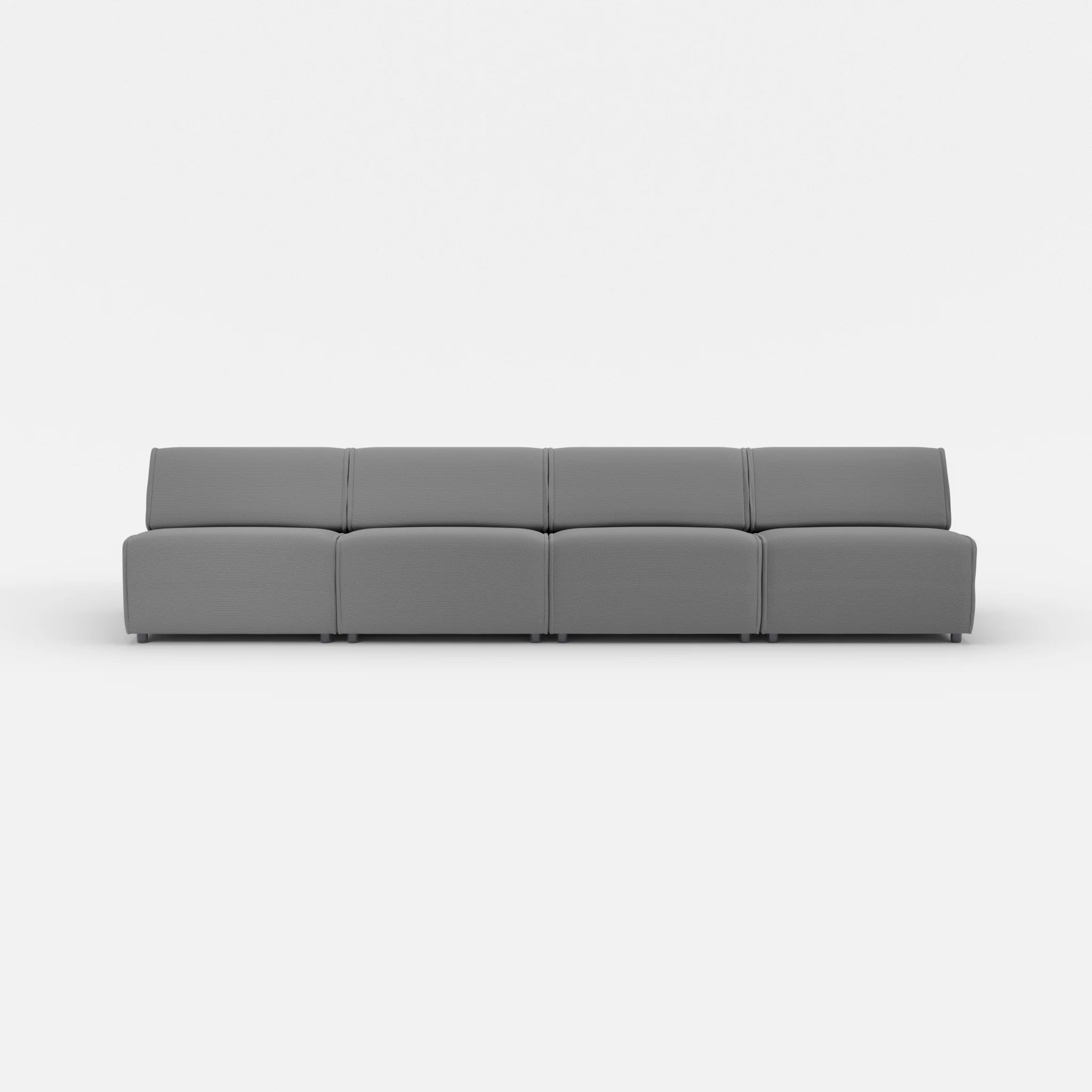4 Sitzer Sofa Belleform ohne Armlehne 3 novumkies in Mittelgrau von vorne