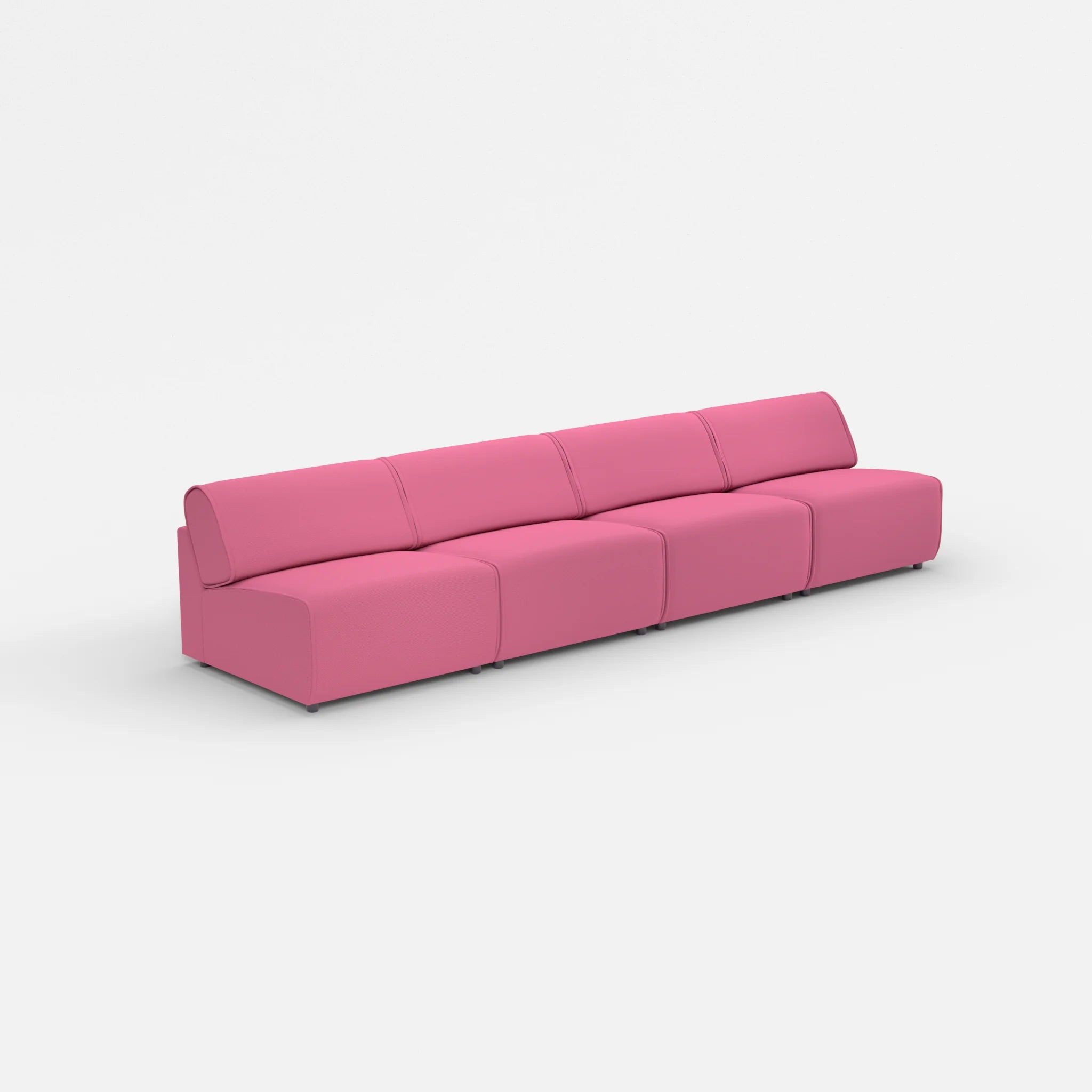4 Sitzer Sofa Belleform ohne Armlehne 3 novumlitchi in Violett von der Seite