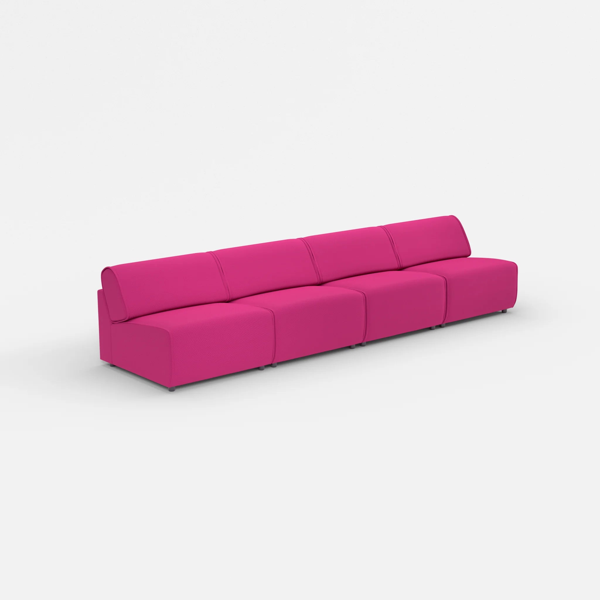 4 Sitzer Sofa Belleform ohne Armlehne 3 novummagenta in Magenta von der Seite