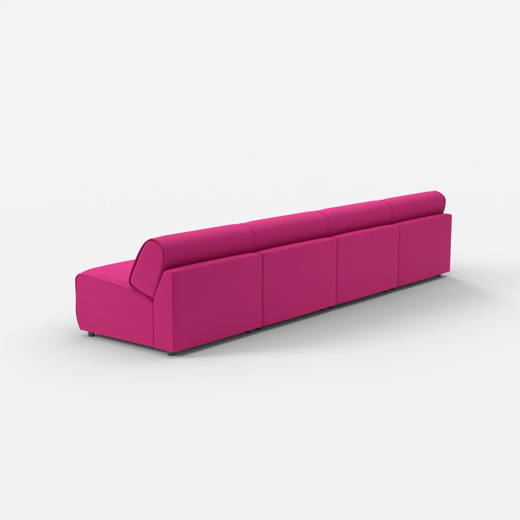 4 Sitzer Sofa Belleform ohne Armlehne 3 novummagenta in Magenta von hinten