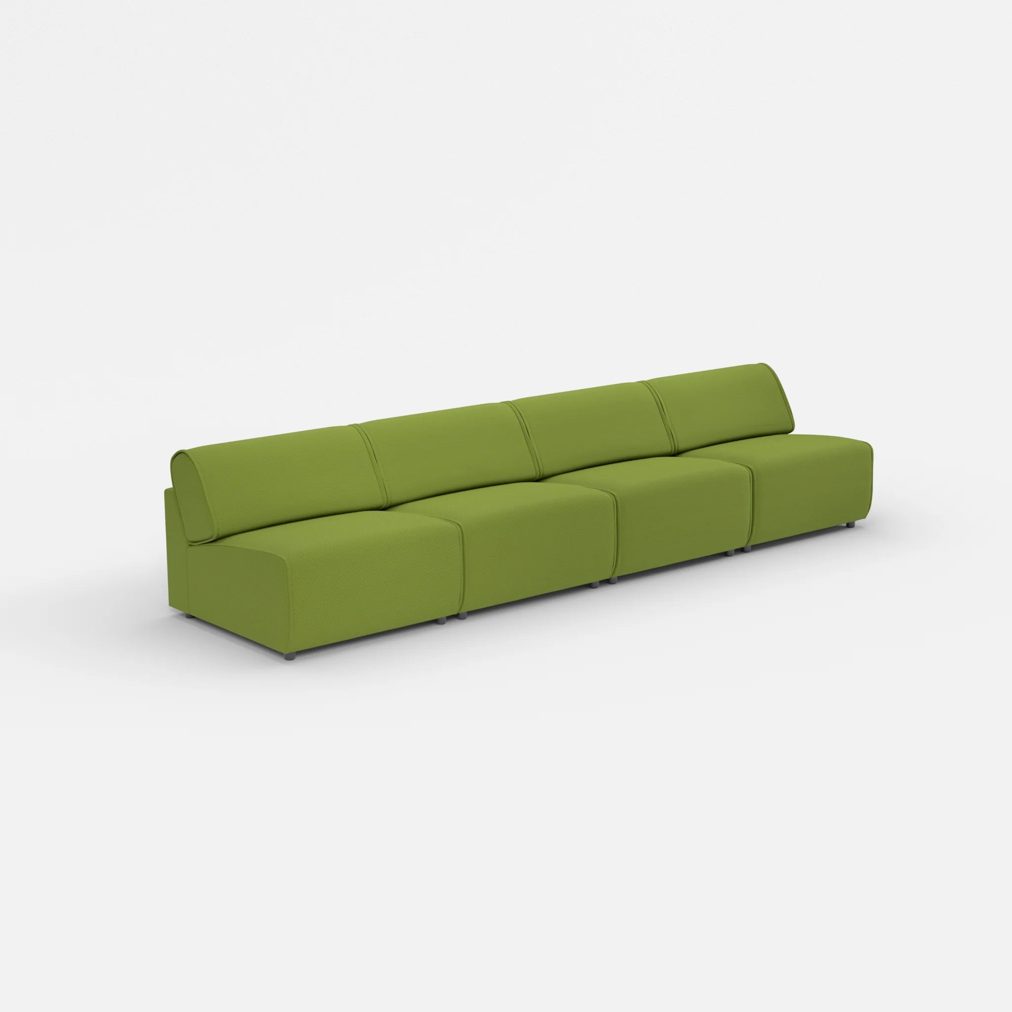 4 Sitzer Sofa Belleform ohne Armlehne 3 novummoss in Grün von der Seite