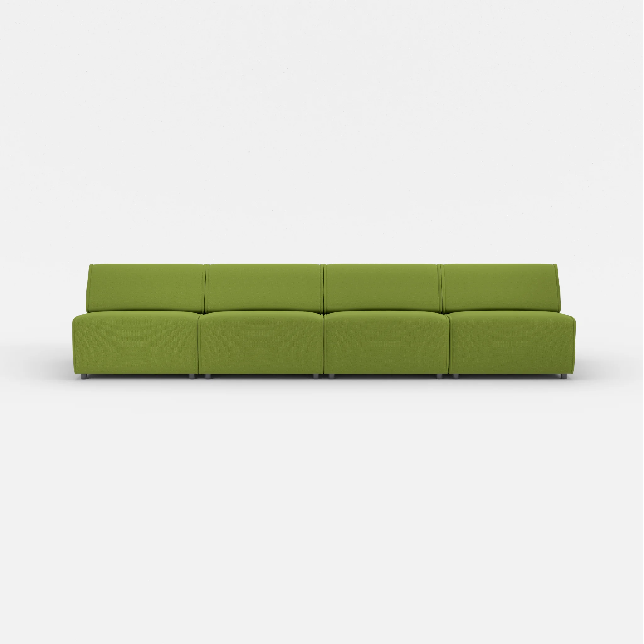 4 Sitzer Sofa Belleform ohne Armlehne 3 novummoss in Grün von vorne