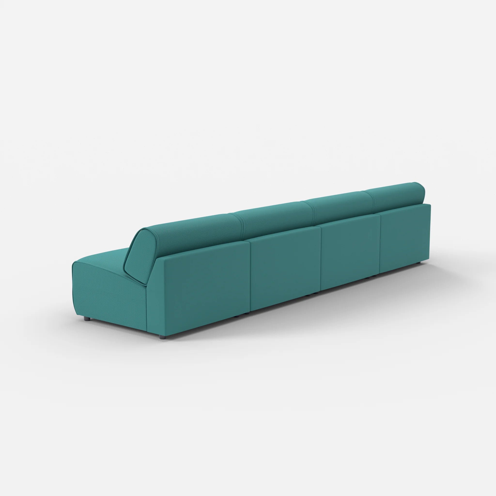 4 Sitzer Sofa Belleform ohne Armlehne 3 novumprisma in Türkis von hinten