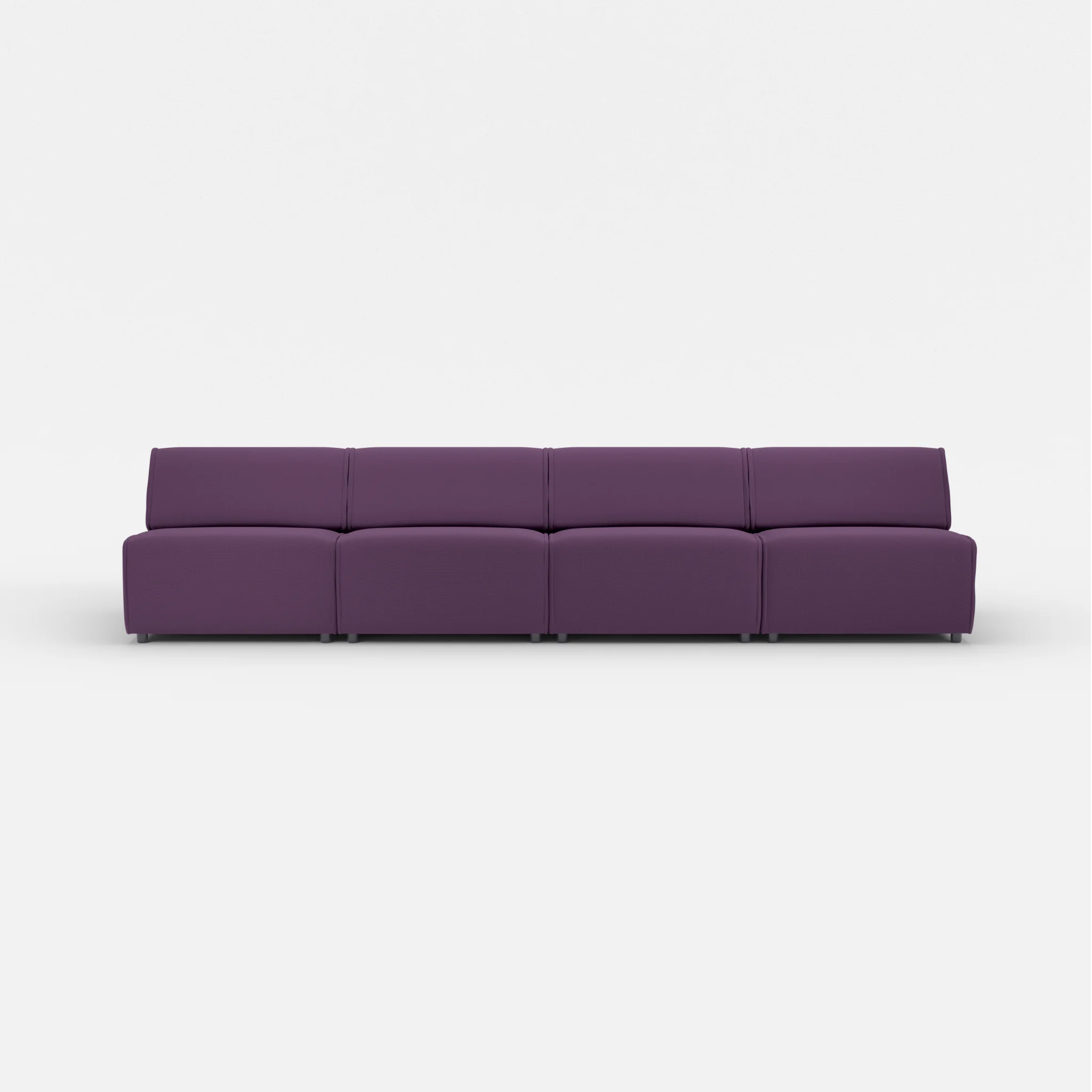 4 Sitzer Sofa Belleform ohne Armlehne 3 novumprune in Violett von vorne