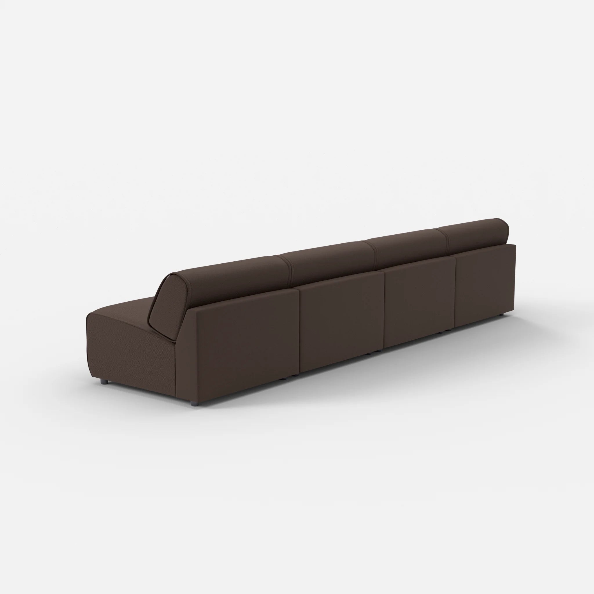 4 Sitzer Sofa Belleform ohne Armlehne 3 novumrosewood in Dunkelbraun von hinten