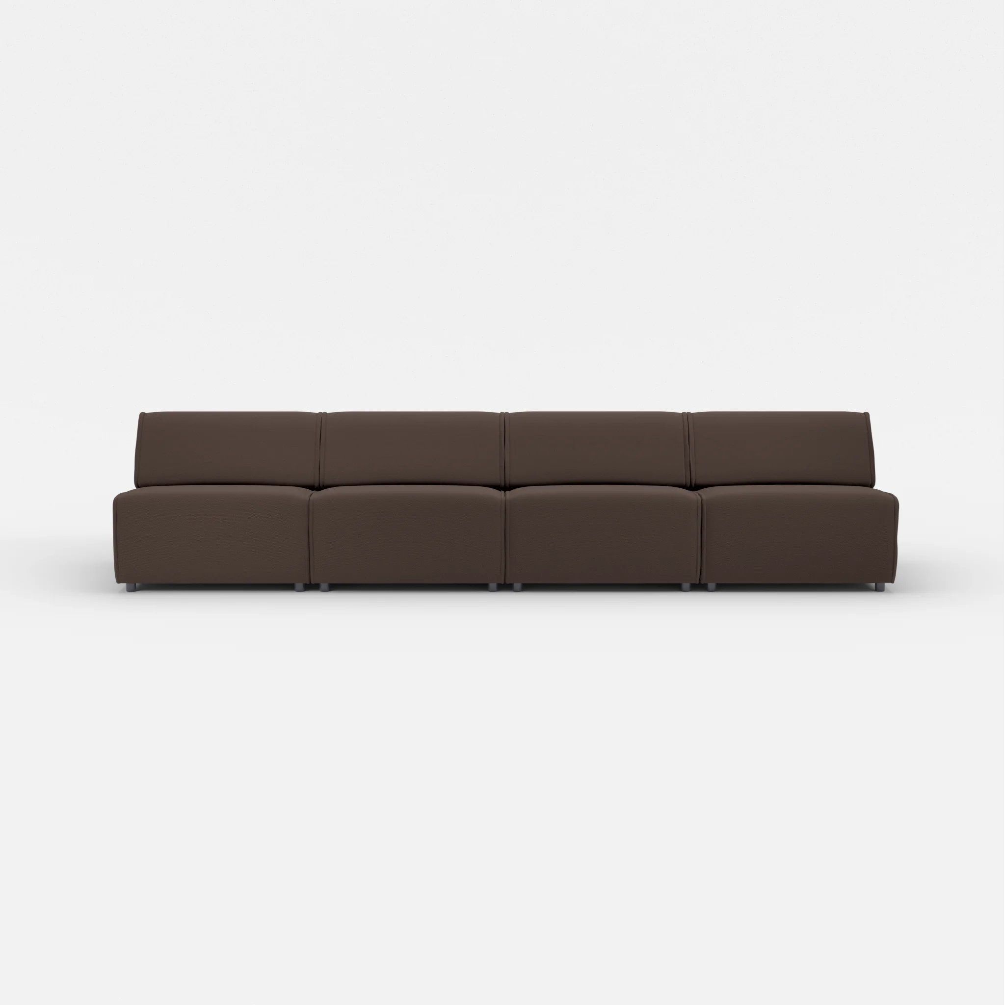 4 Sitzer Sofa Belleform ohne Armlehne 3 novumrosewood in Dunkelbraun von vorne