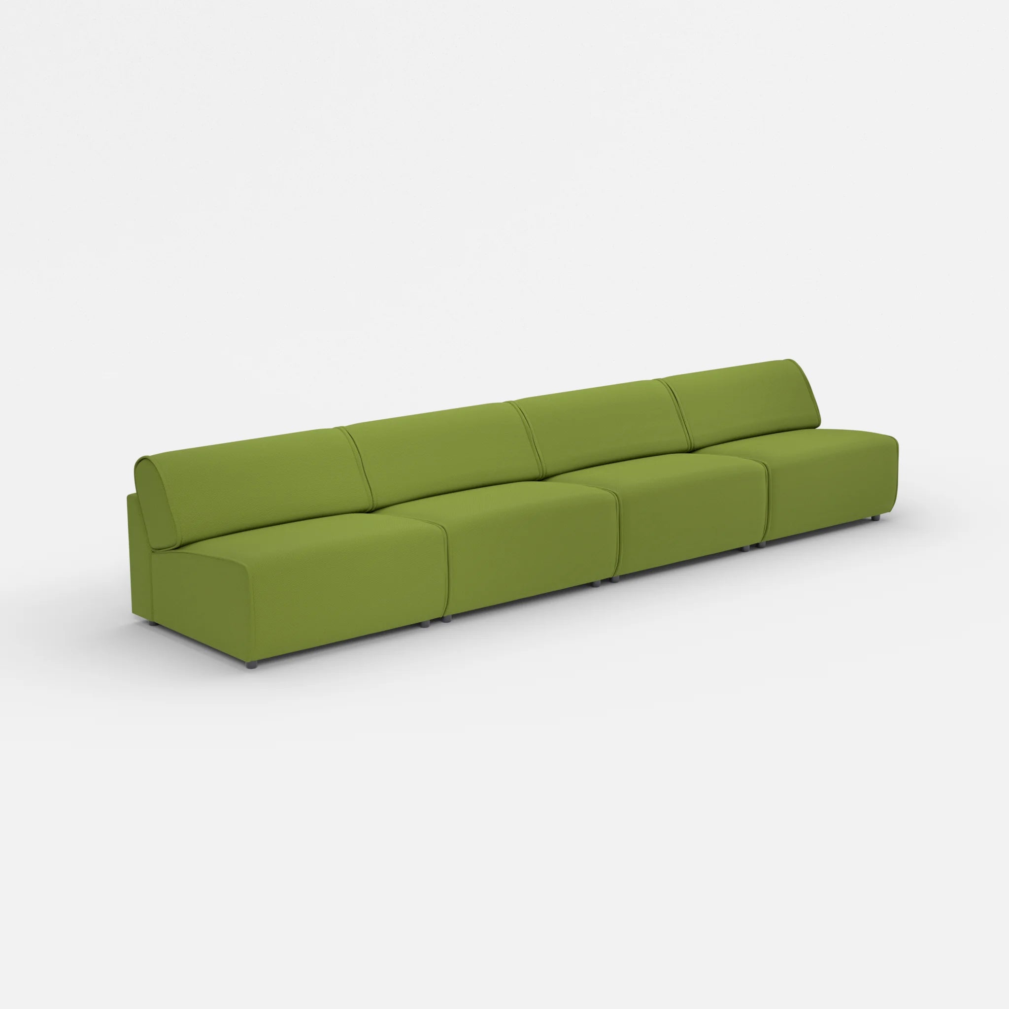 4 Sitzer Sofa Belleform ohne Armlehne 4 novummoss in Grün von der Seite