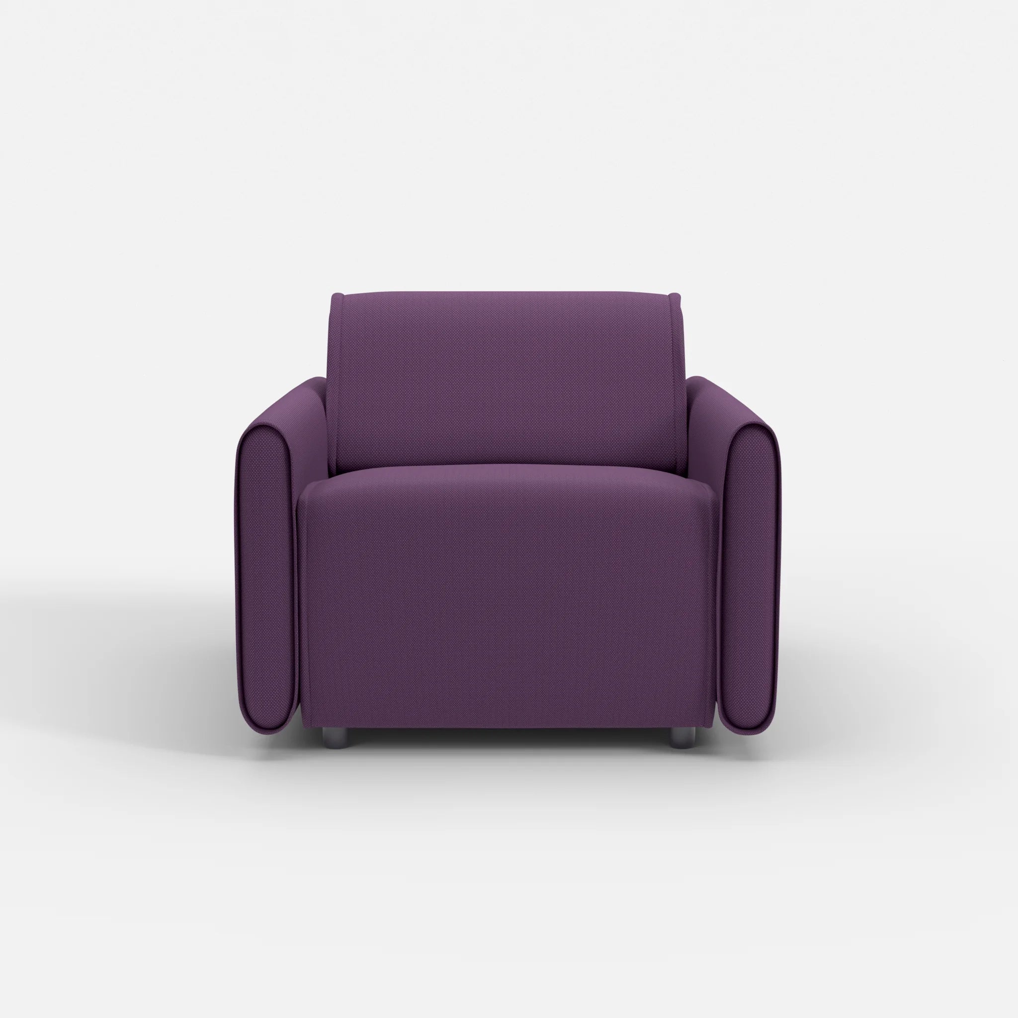 Sessel Belleform mit schmaler Armlehne 1 novumprune in Violett von vorne