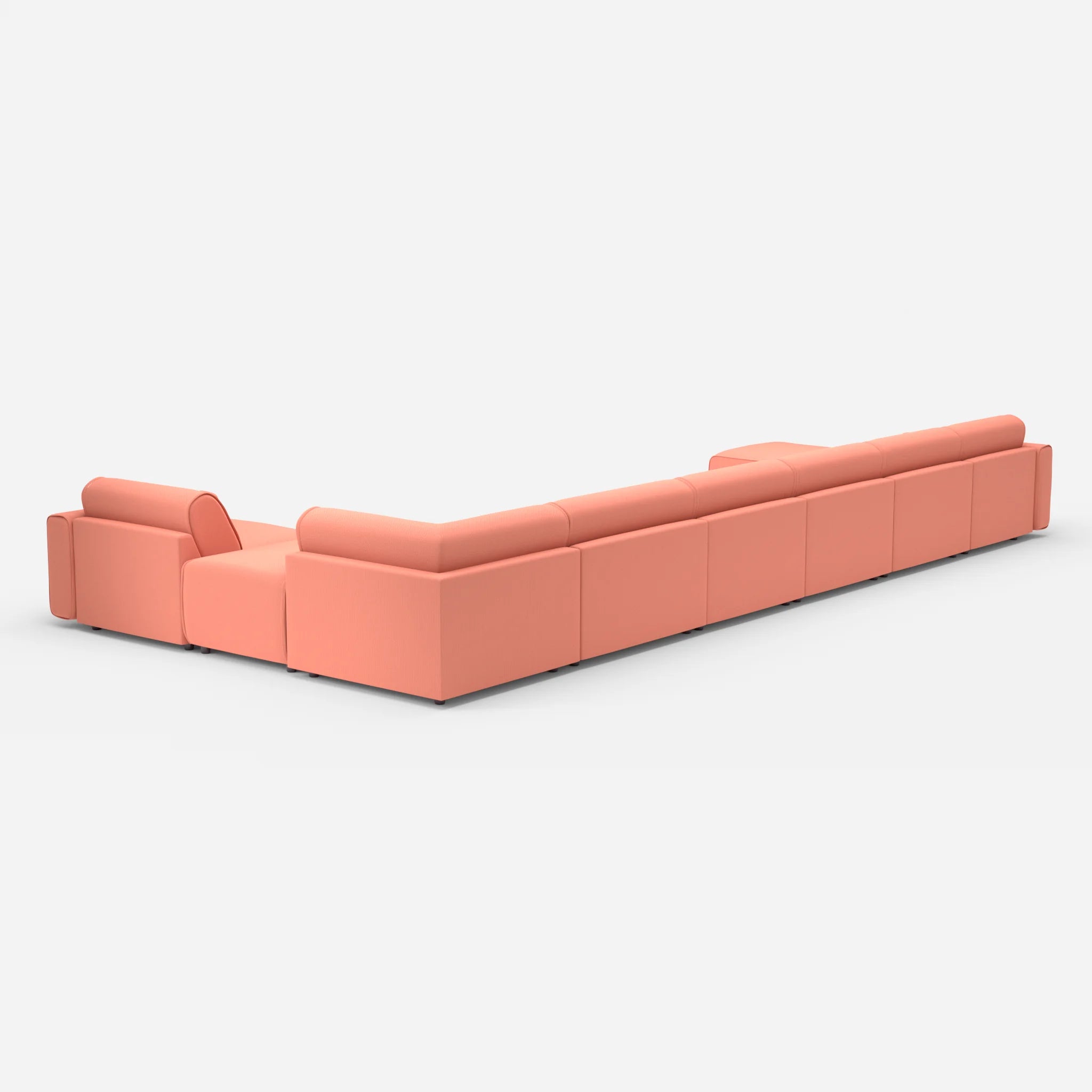 Sofalandschaft Belleform mit Armlehnen 1 credograpefruit in Coral von hinten