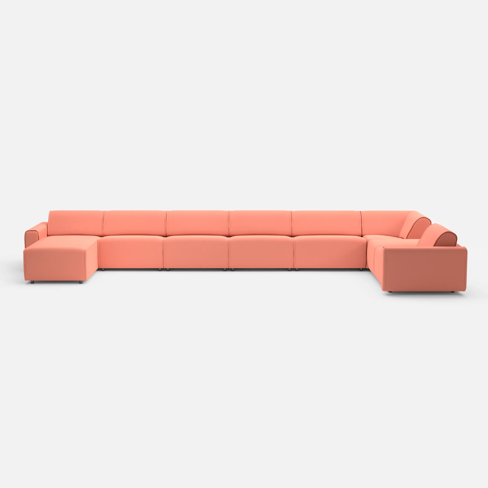 Sofalandschaft Belleform mit Armlehnen 1 credograpefruit in Coral von vorne
