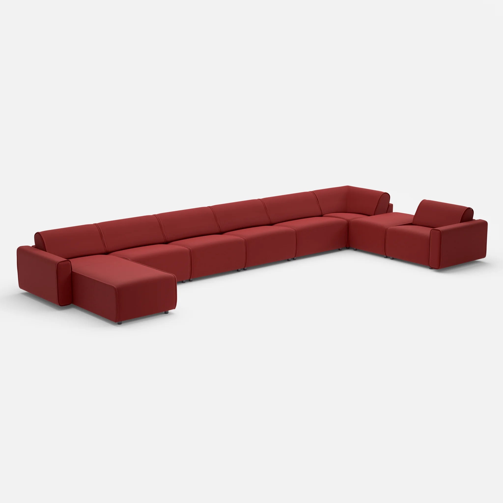 Sofalandschaft Belleform mit Armlehnen 1 nabucco4021 in Rot von der Seite