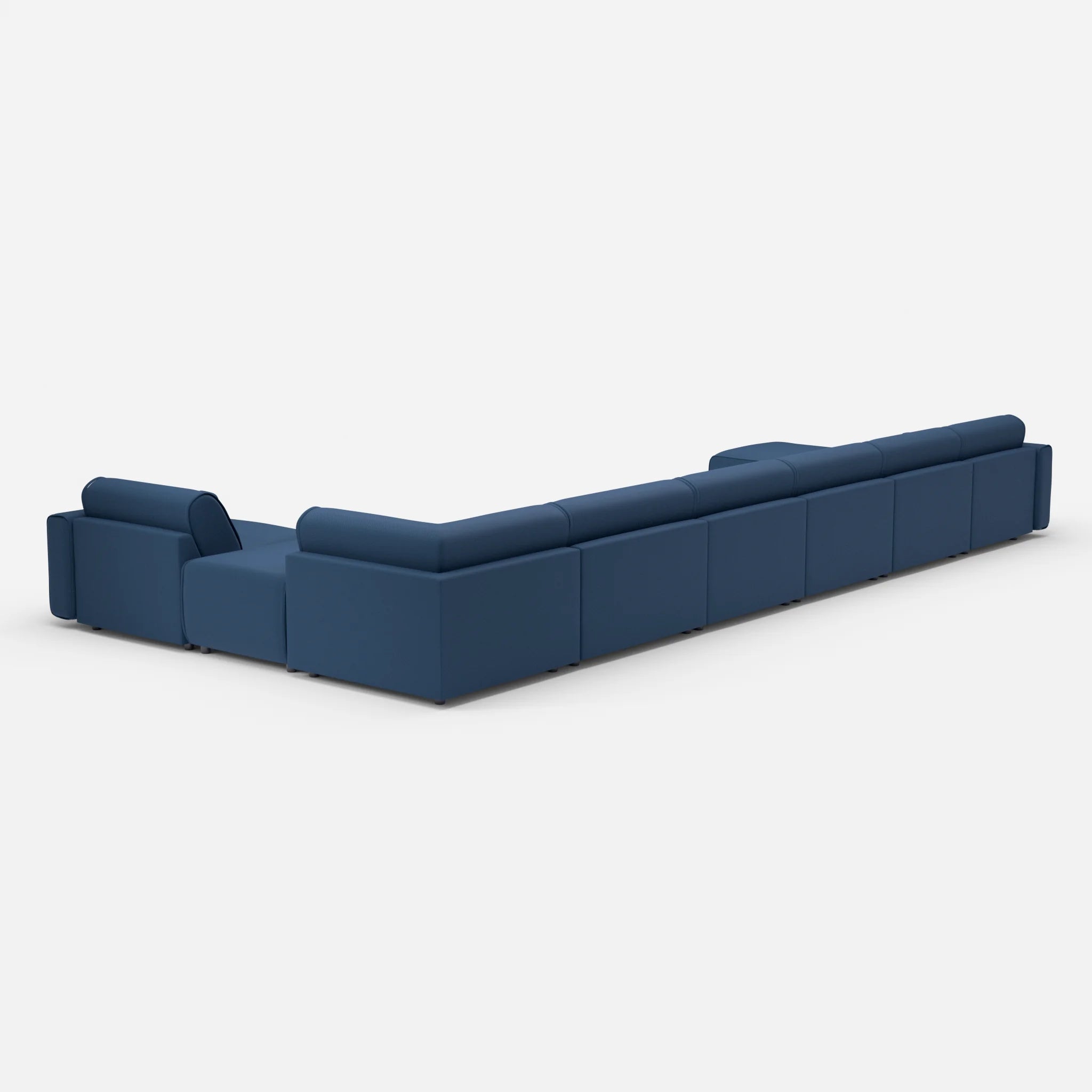 Sofalandschaft Belleform mit Armlehnen 1 novumamur in Navy von hinten