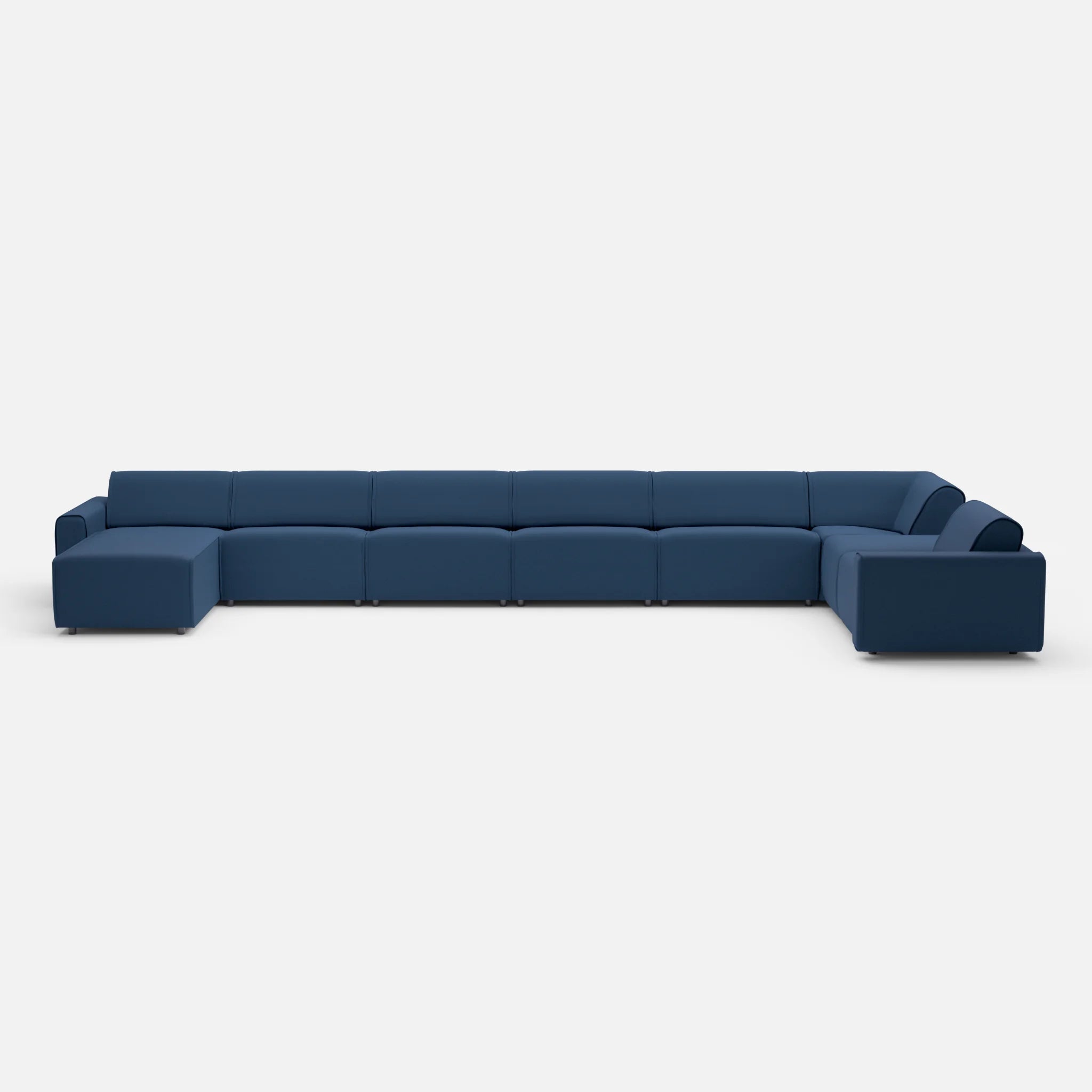 Sofalandschaft Belleform mit Armlehnen 1 novumamur in Navy von vorne