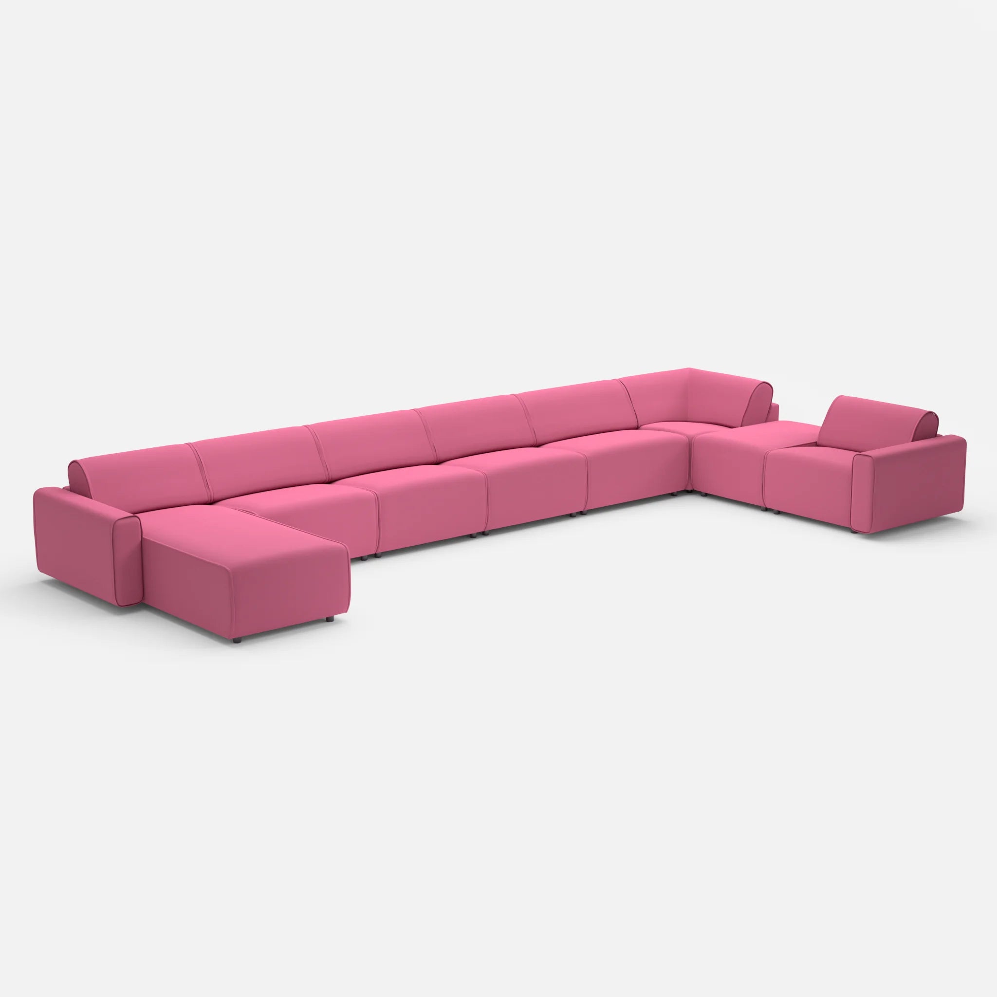 Sofalandschaft Belleform mit Armlehnen 1 novumlitchi in Violett von der Seite