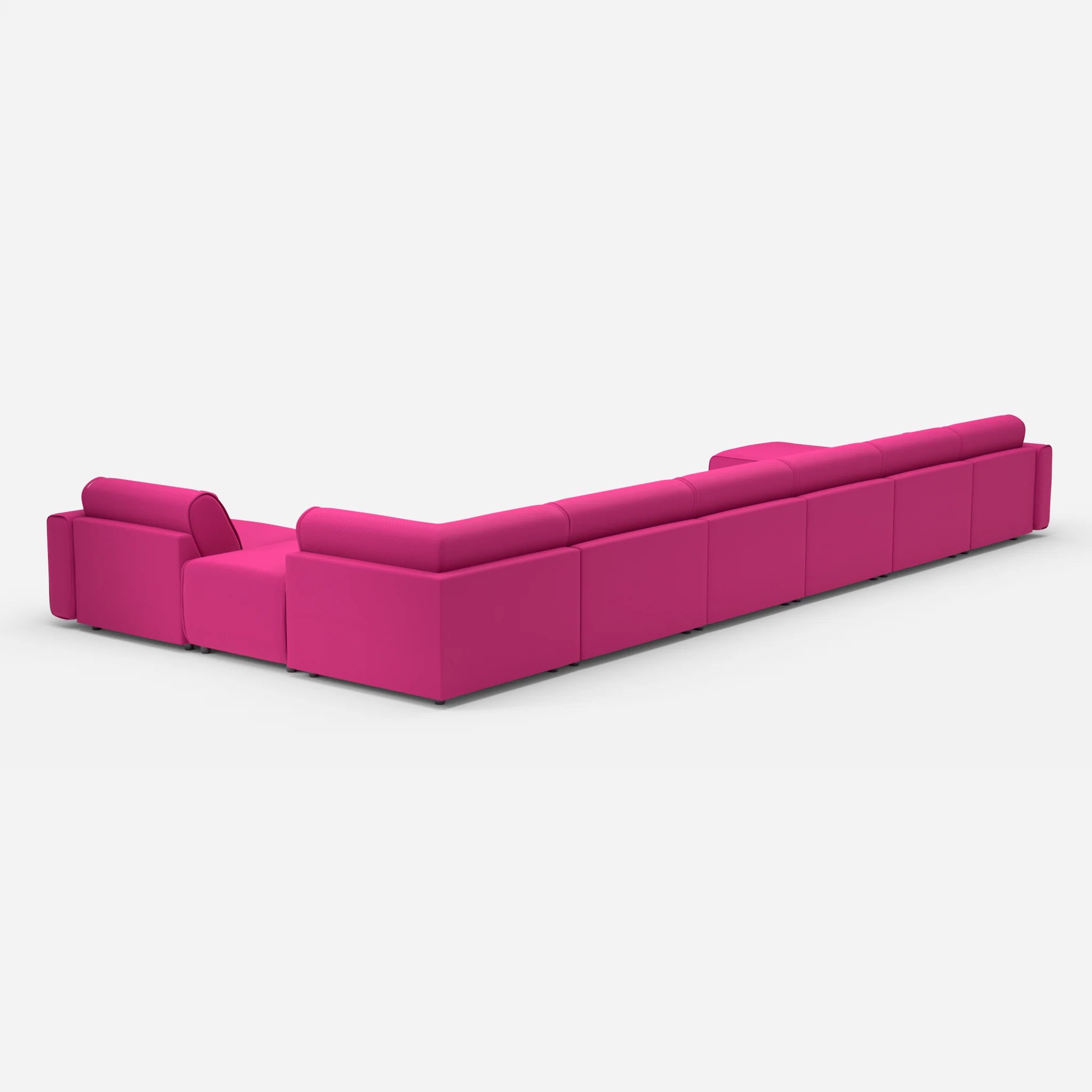 Sofalandschaft Belleform mit Armlehnen 1 novummagenta in Magenta von hinten
