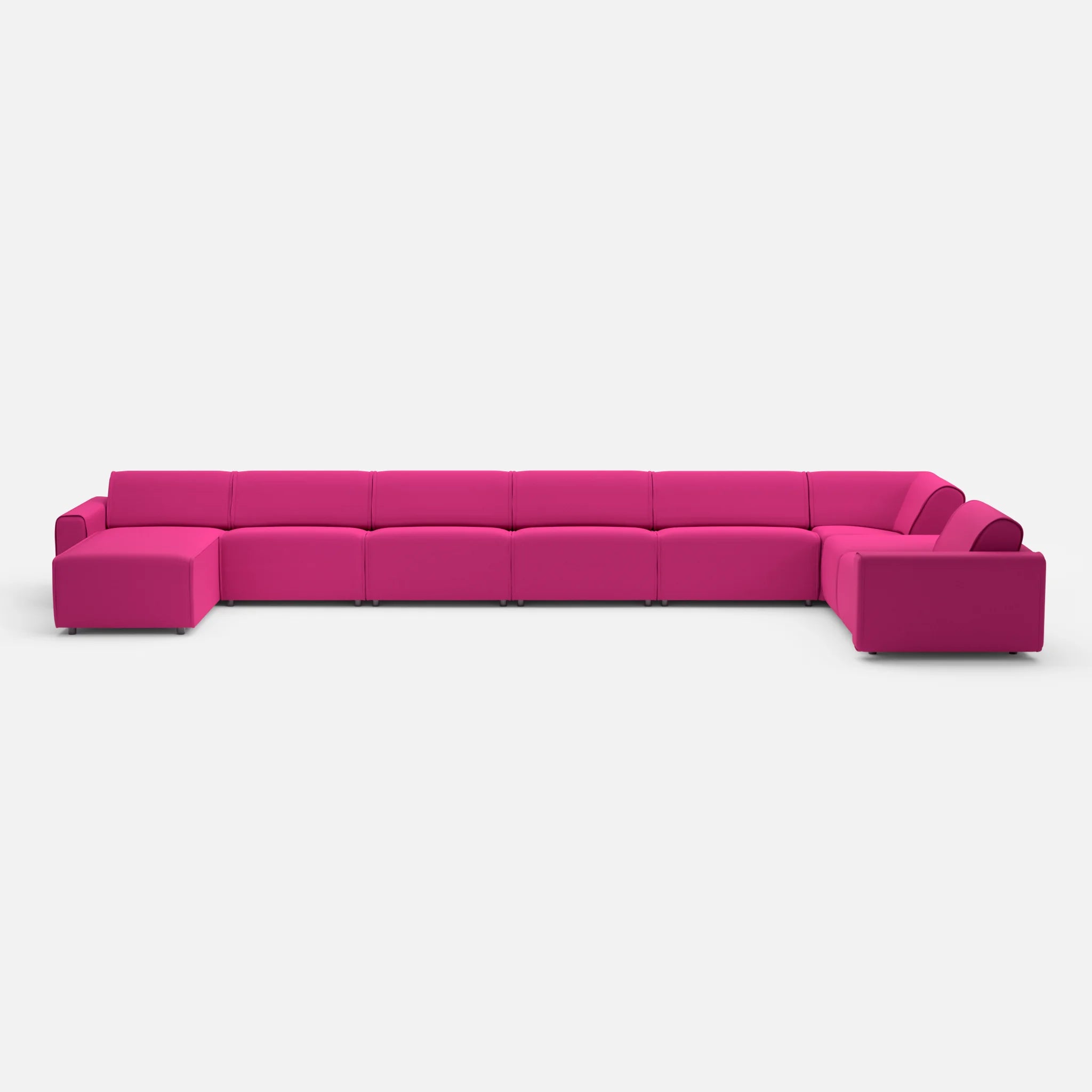 Sofalandschaft Belleform mit Armlehnen 1 novummagenta in Magenta von vorne