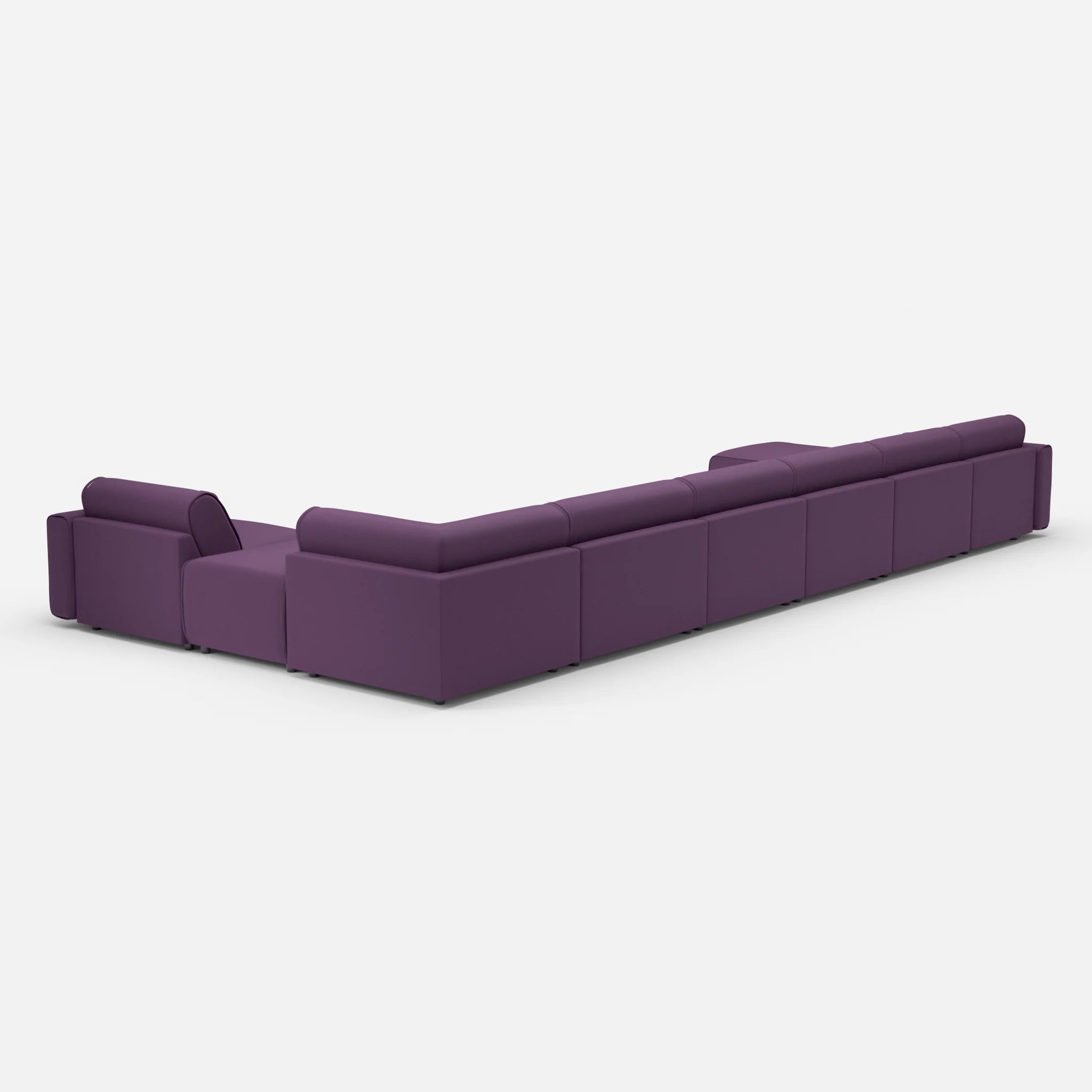Sofalandschaft Belleform mit Armlehnen 1 novumprune in Violett von hinten