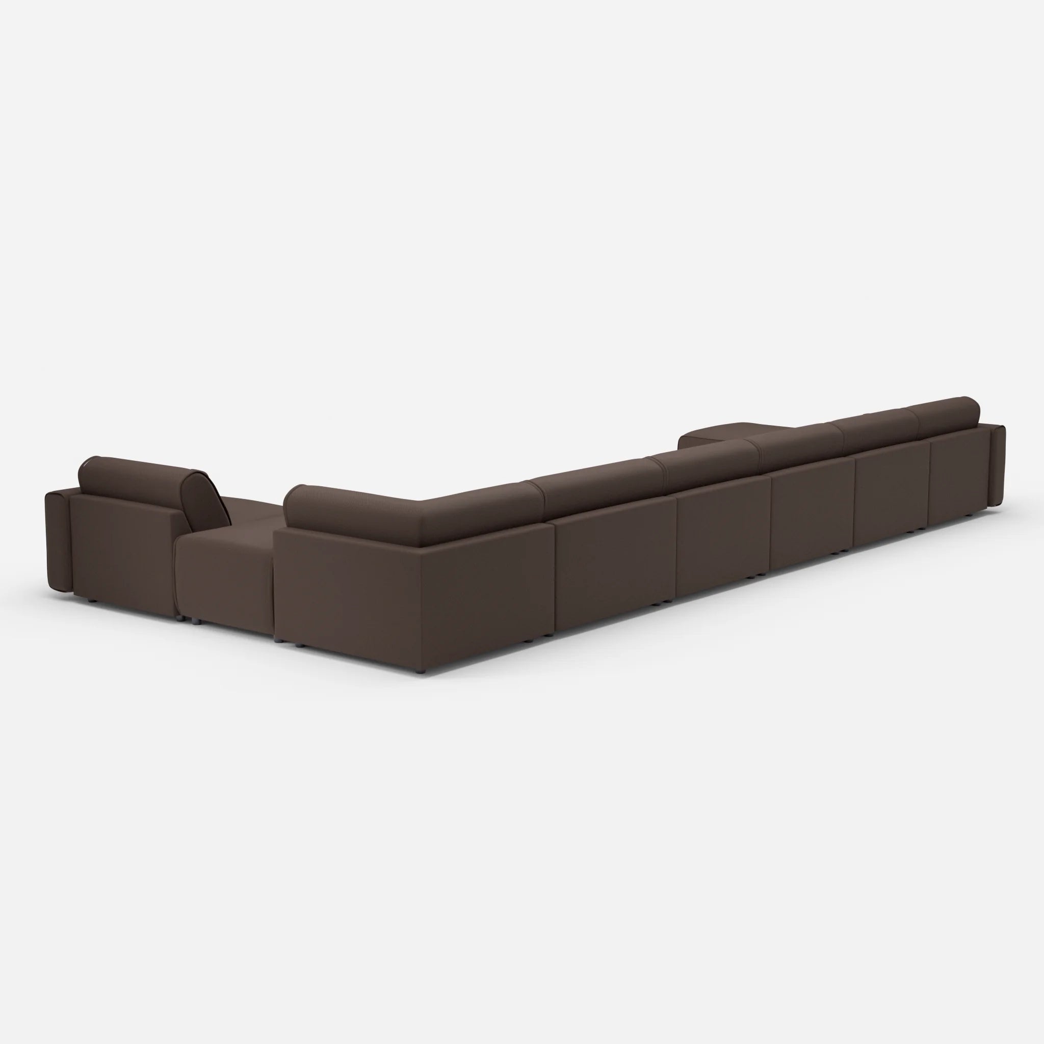 Sofalandschaft Belleform mit Armlehnen 1 novumrosewood in Dunkelbraun von hinten