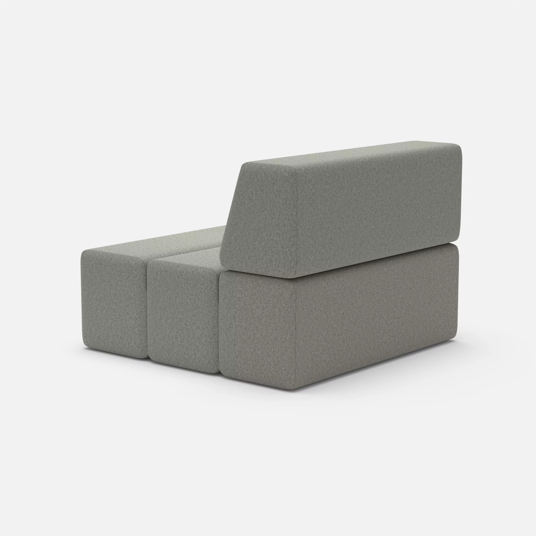 1 Sitzer Sofa Bricks 2 dama0003 in Mittelgrau von hinten