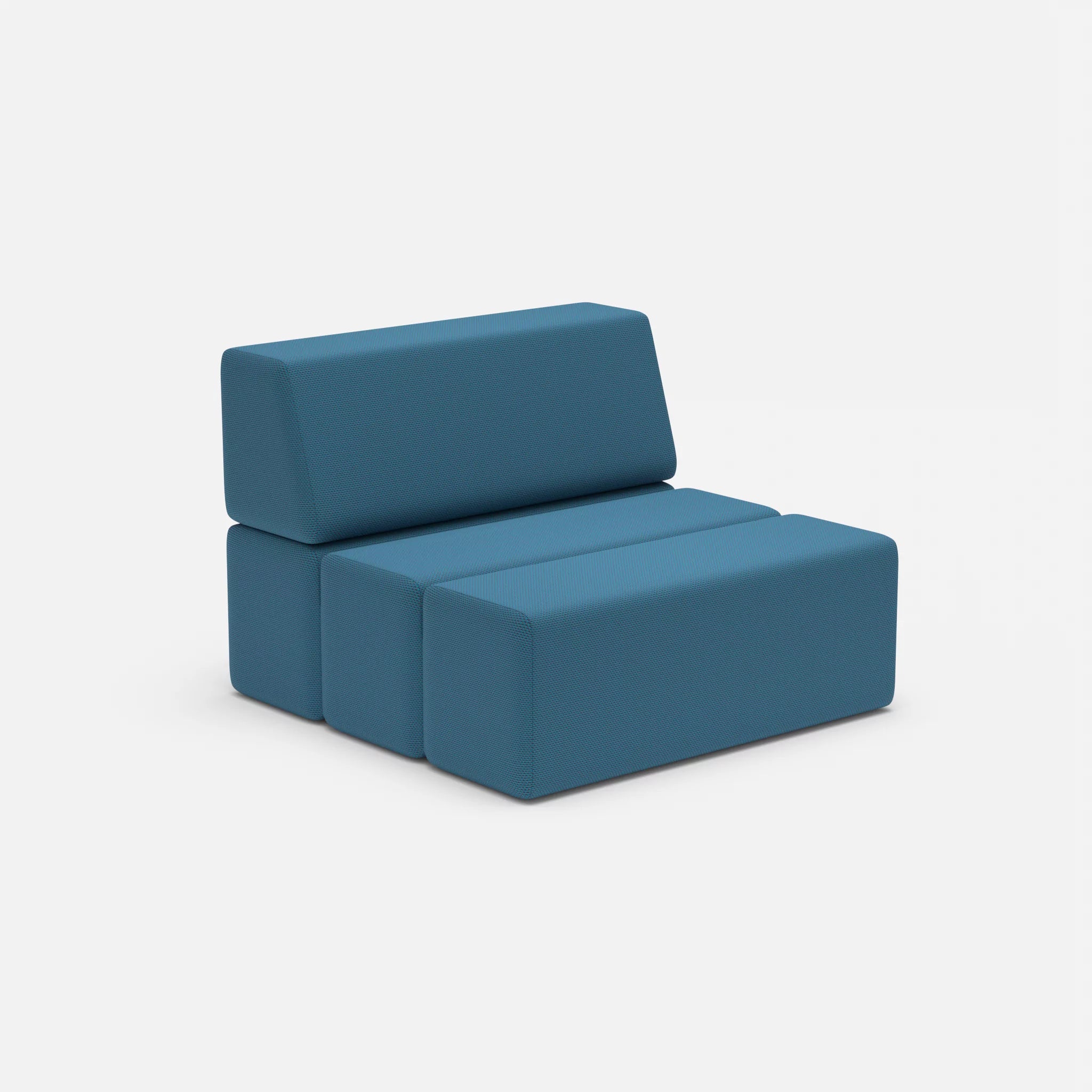 1 Sitzer Sofa Bricks 2 novumazur in Dunkelblau von der Seite